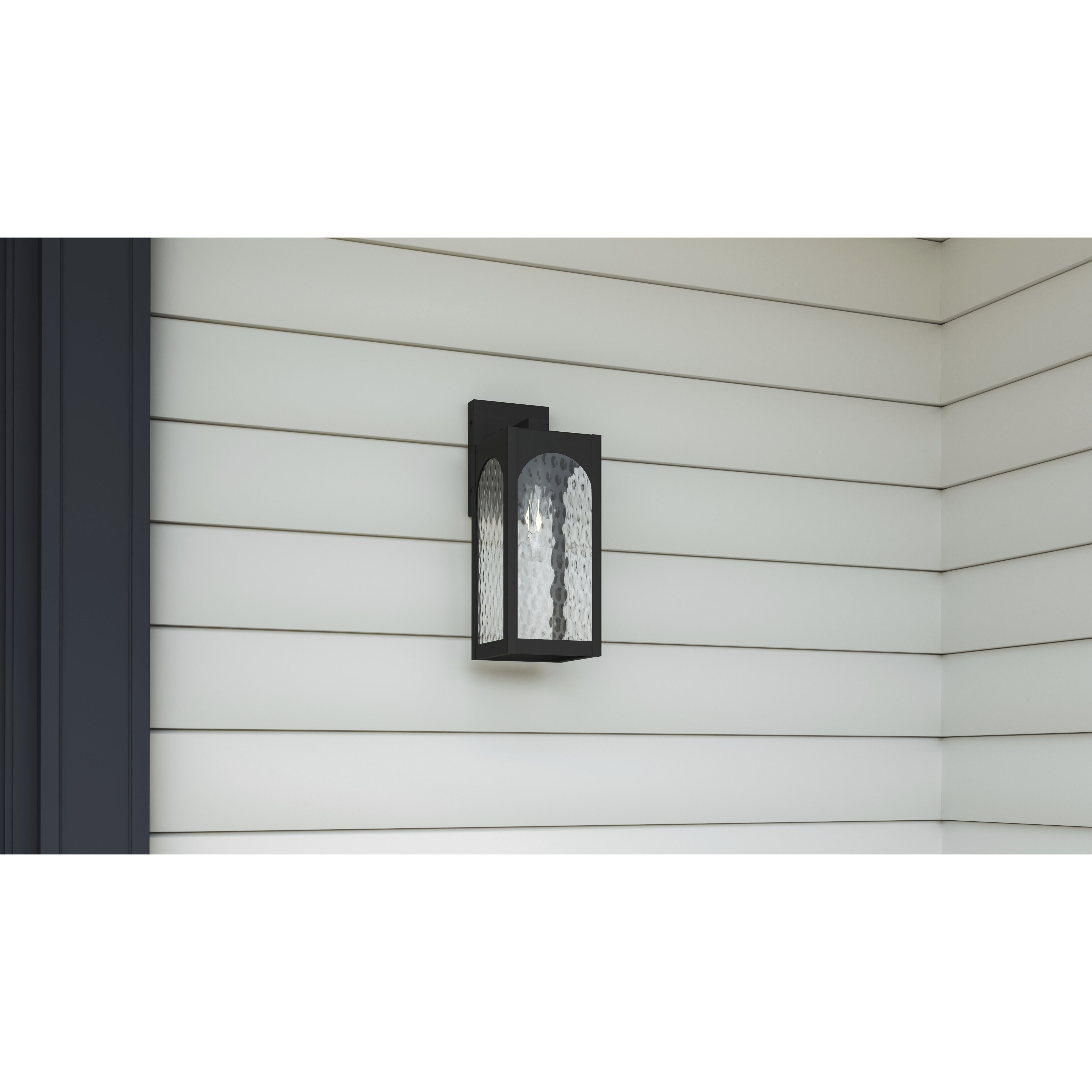 Dallington 1 Light 13.75 inch Matte Black Outdoor Wall Lantern, Small