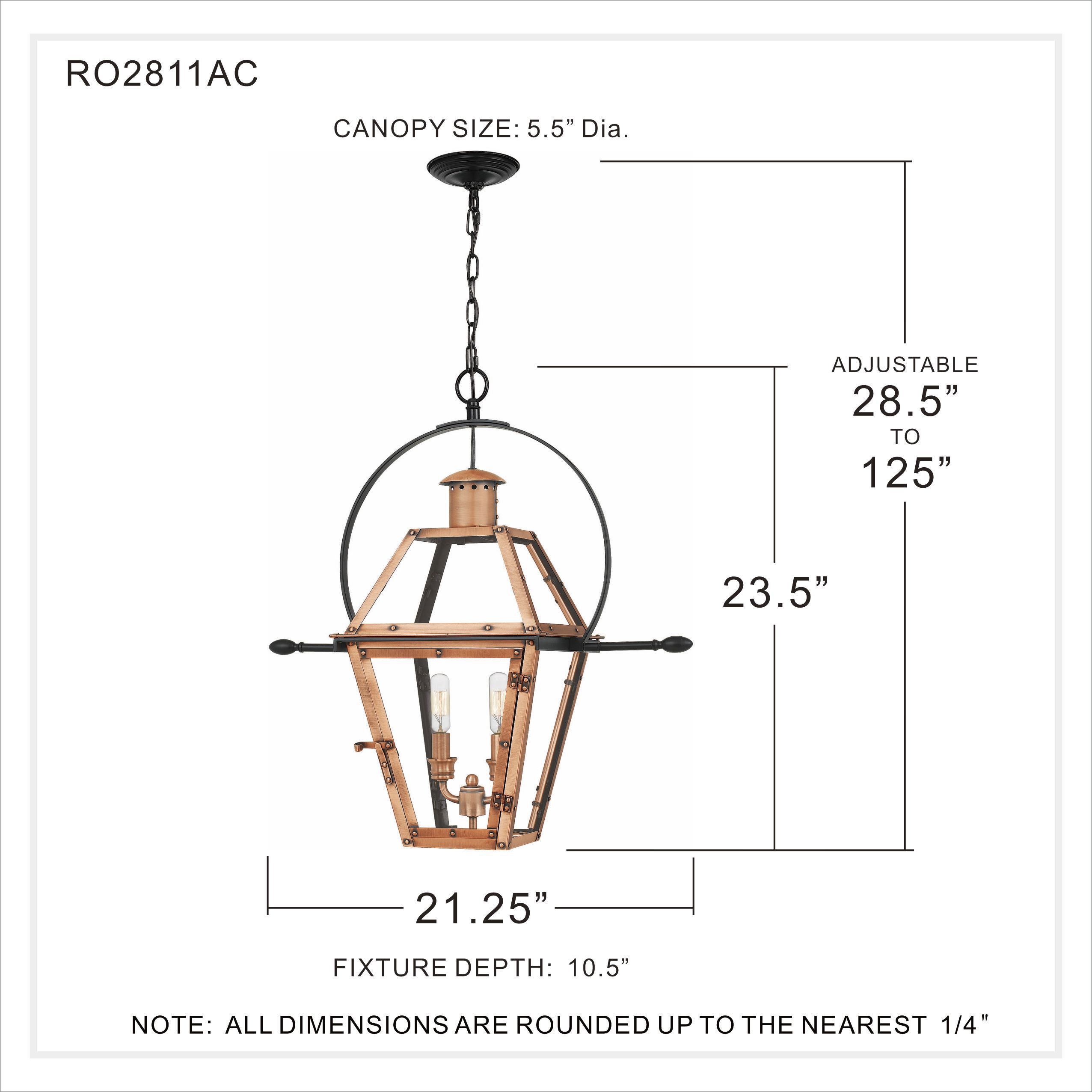 Rue De Royal 2 Light 21 inch Aged Copper Pendant Ceiling Light