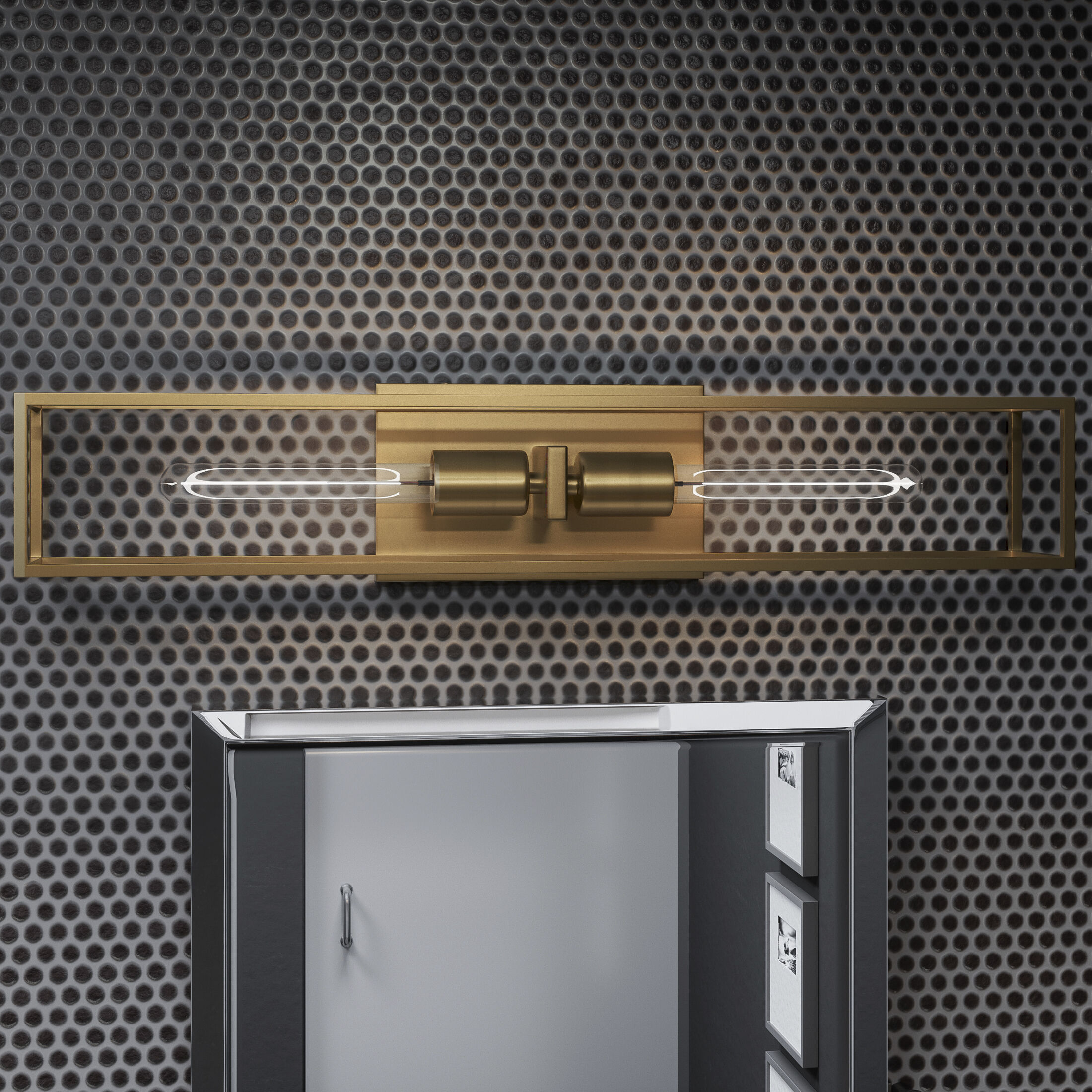 Leighton 2 Light 24 inch Weathered Brass Bath Light Wall Light