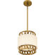 Kate 1 Light 10 inch Brushed Gold Mini Pendant Ceiling Light, Small