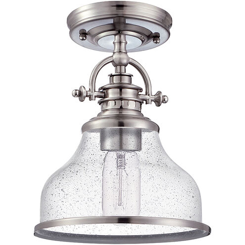 Grant 1 Light 8 inch Brushed Nickel Semi-Flush Mount Ceiling Light
