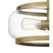 Tapley 3 Light 16 inch Weathered Brass Semi-Flush Mount Ceiling Light