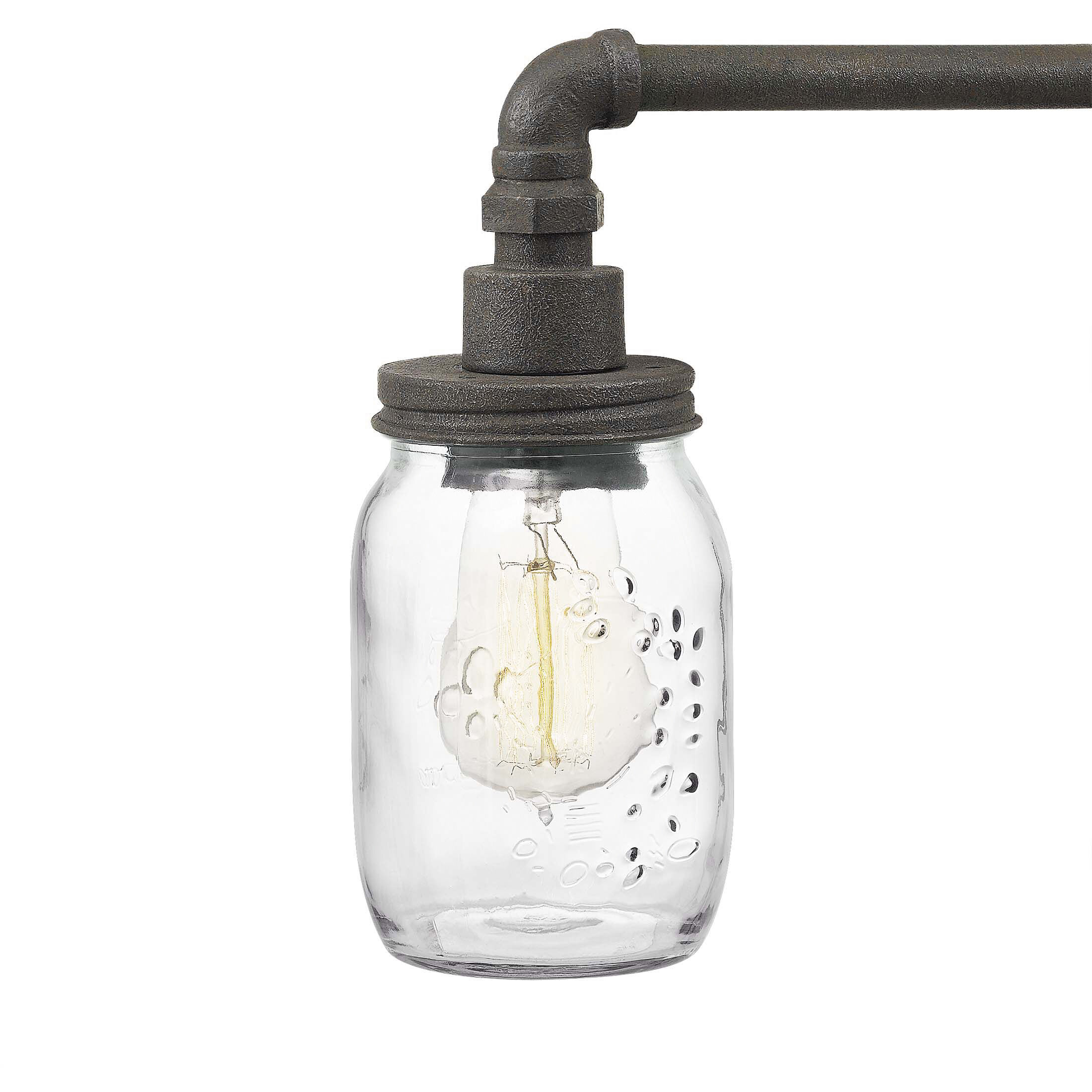 Squire 4 Light 31 inch Rustic Black Bath Light Wall Light