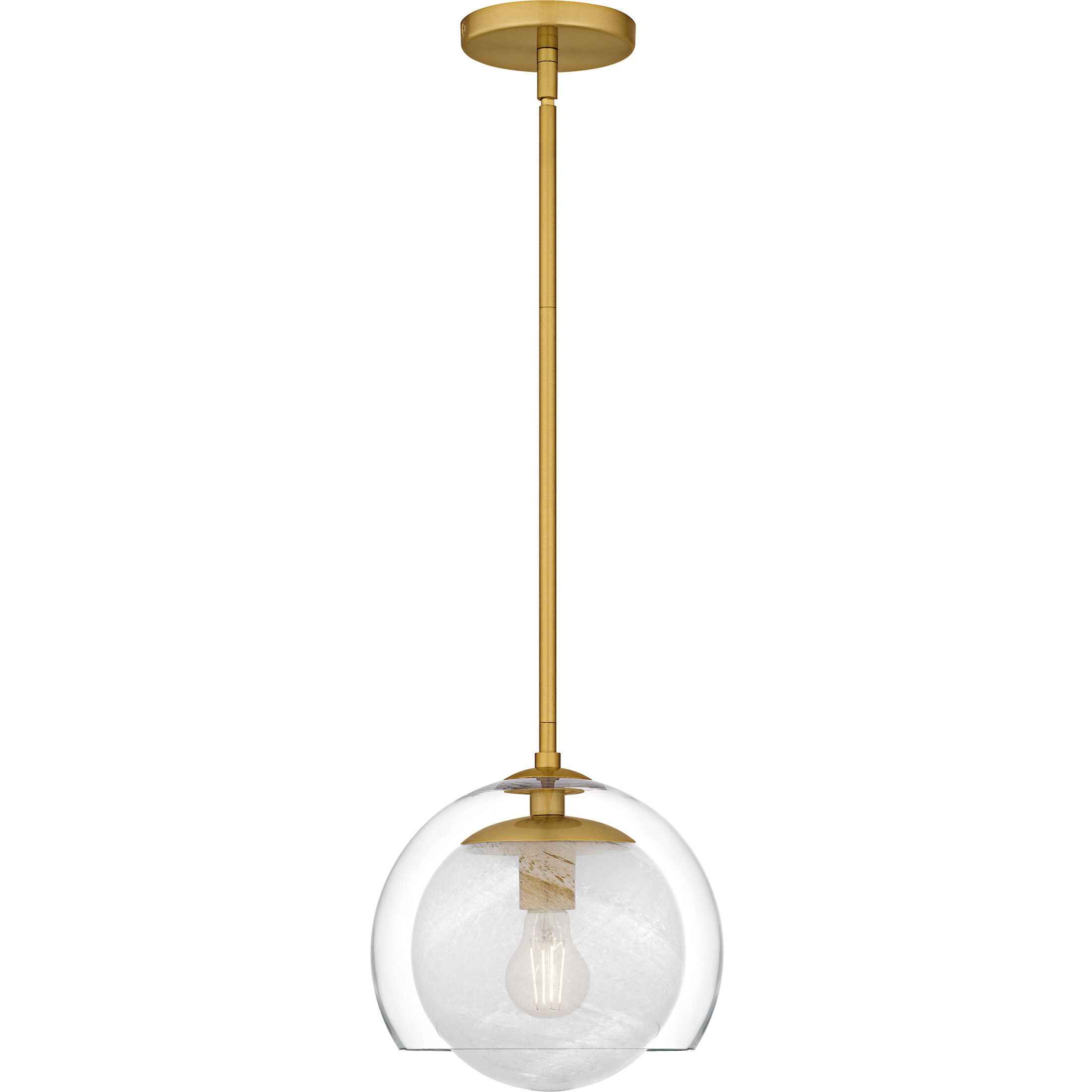 Eslinger 1 Light 10 inch Brushed Gold Mini Pendant Ceiling Light, Small