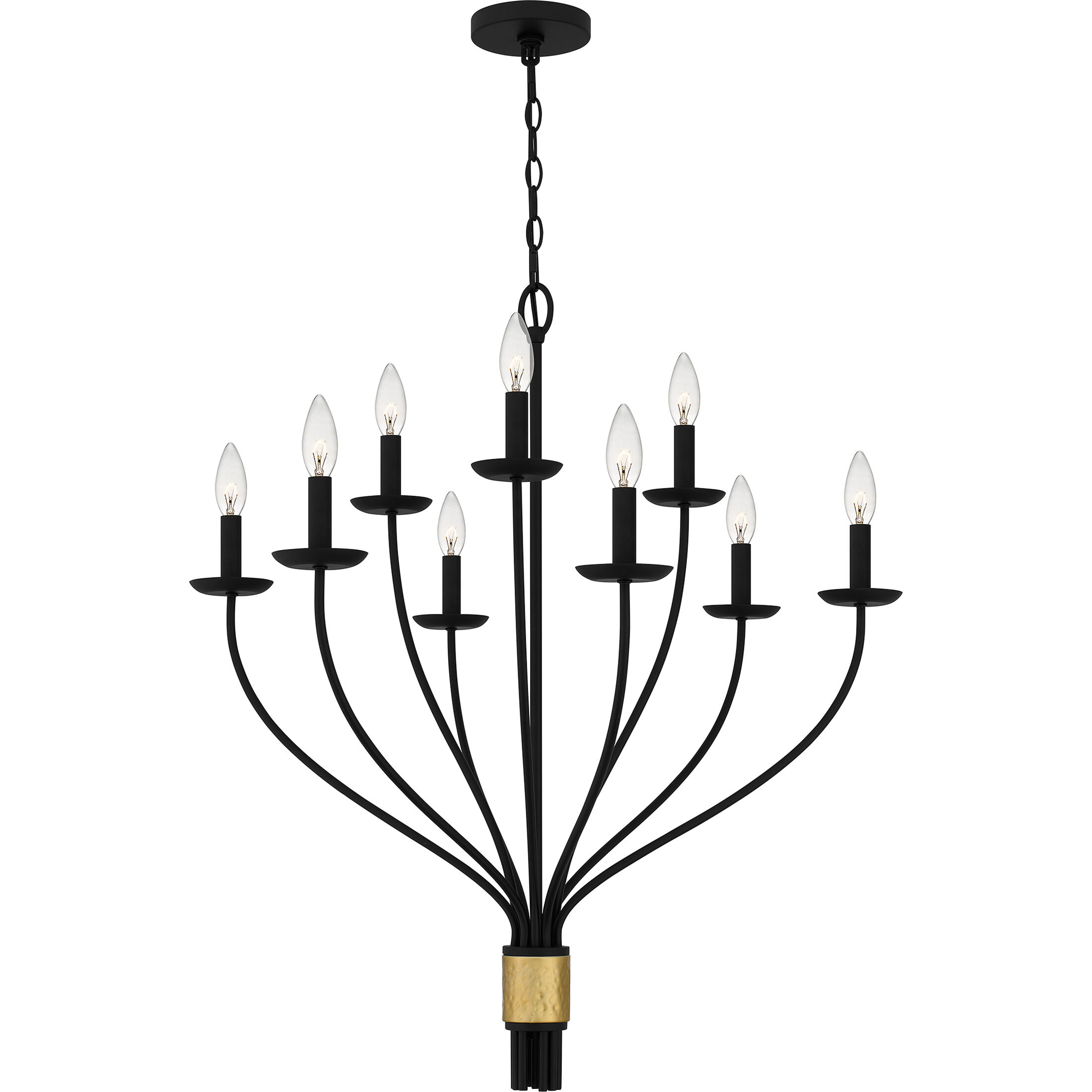 Quoizel MAG5032MBK Margaret 9 Light 32 inch Matte Black Chandelier Ceiling  Light