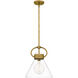 Webster 1 Light 12 inch Weathered Brass Mini Pendant Ceiling Light, Small