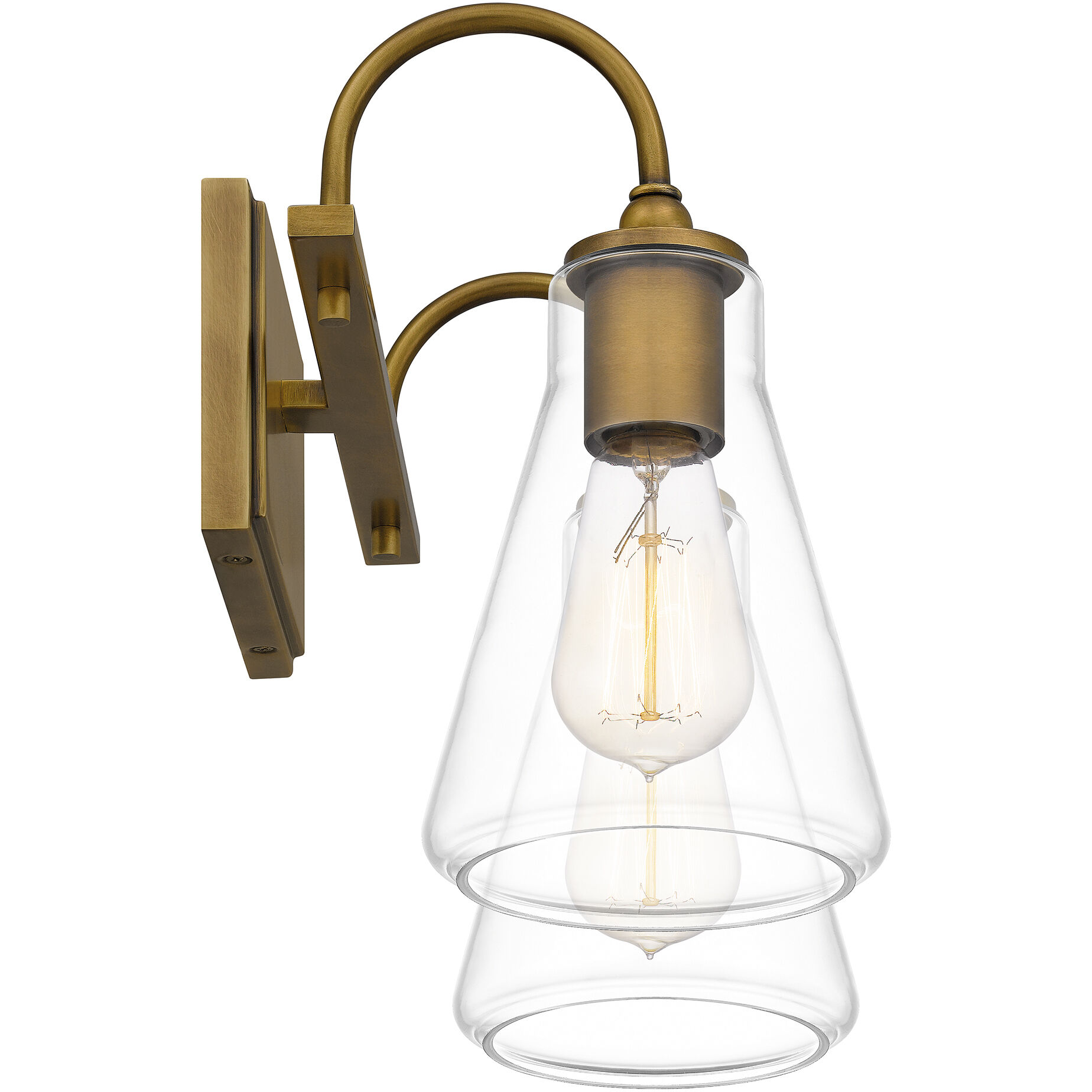 Boyton 2 Light 16 inch Weathered Brass Bath Light Wall Light