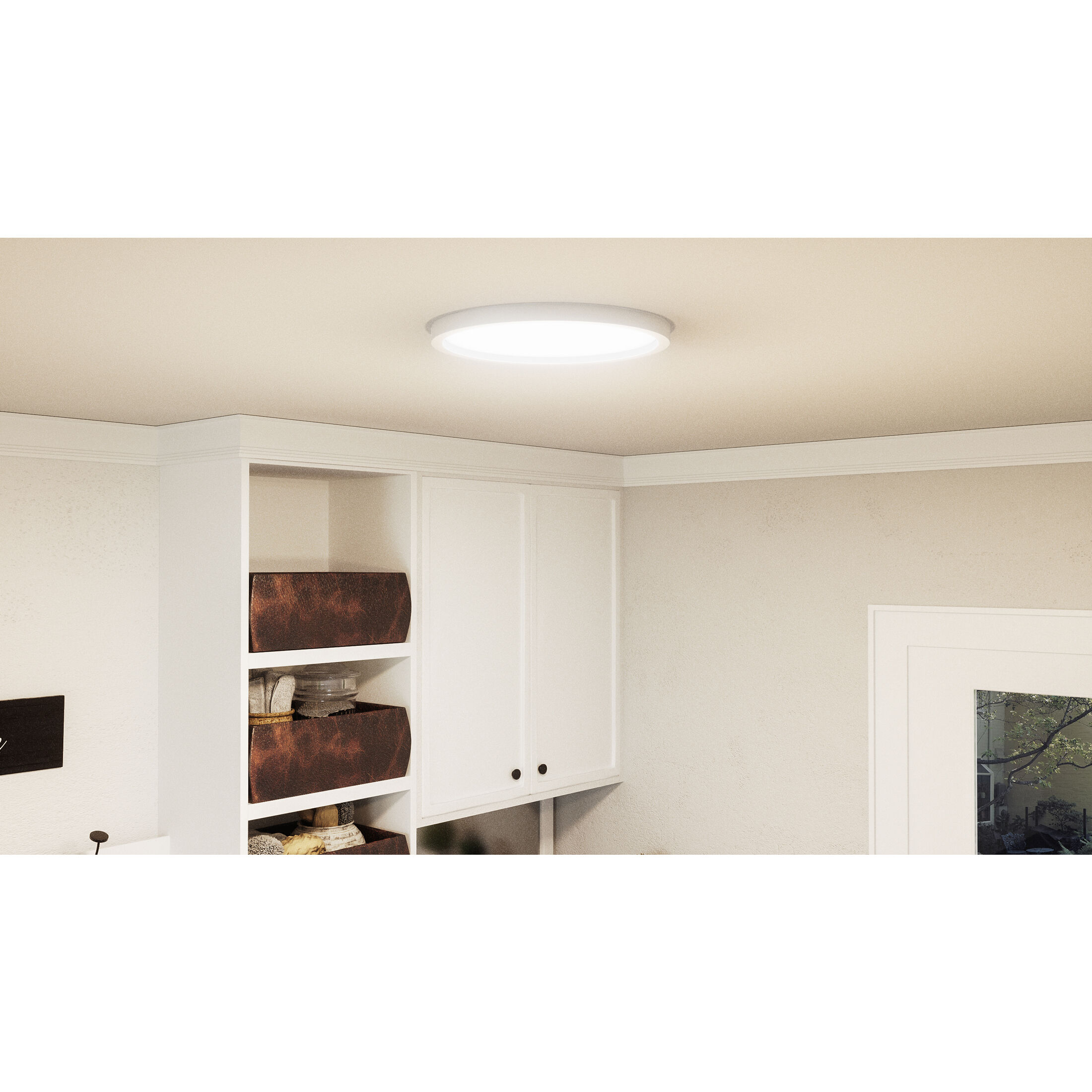 Outskirts LED 15 inch Fresco Flush Mount Ceiling Light in Italian Fresco