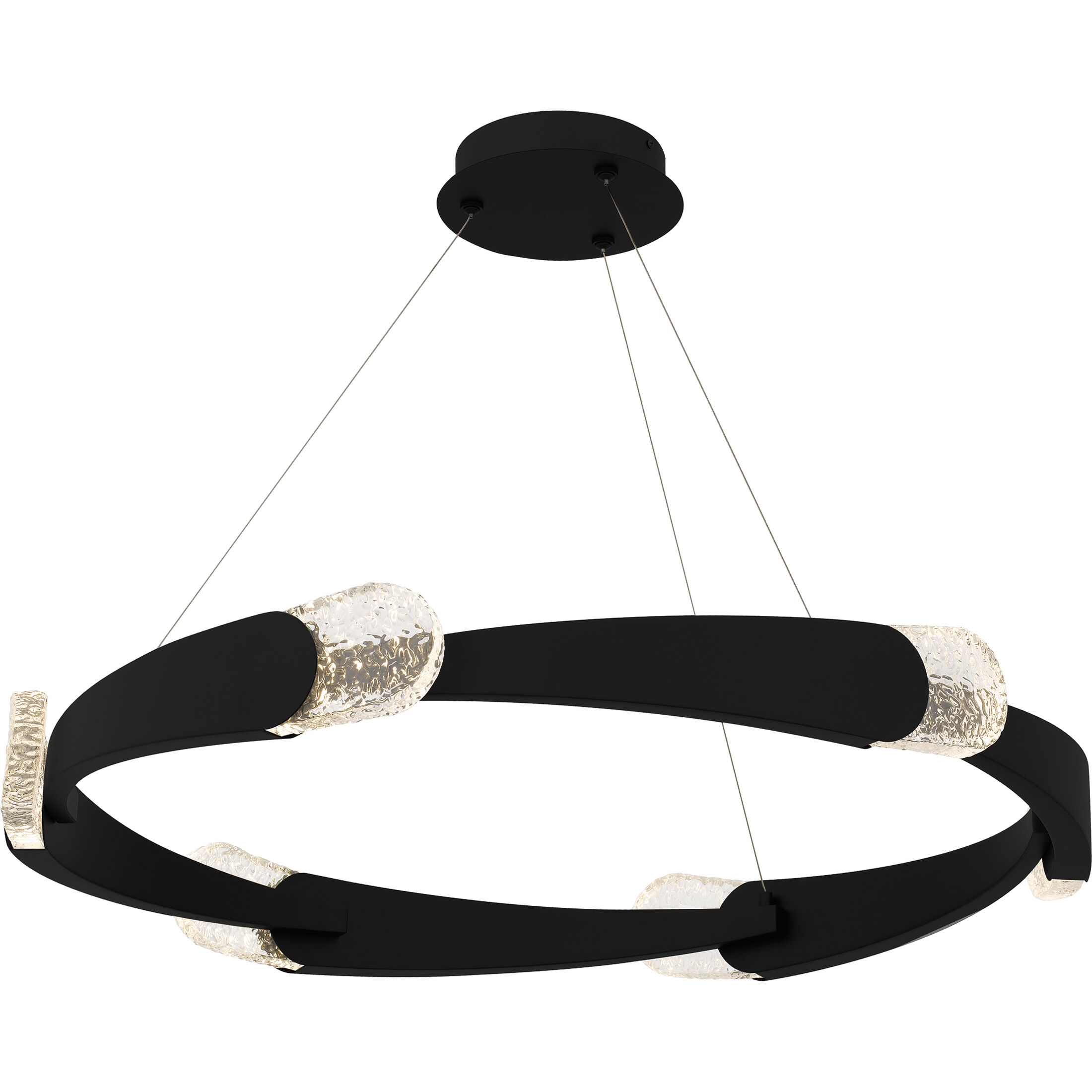 Saffron LED 34 inch Matte Black Pendant Ceiling Light