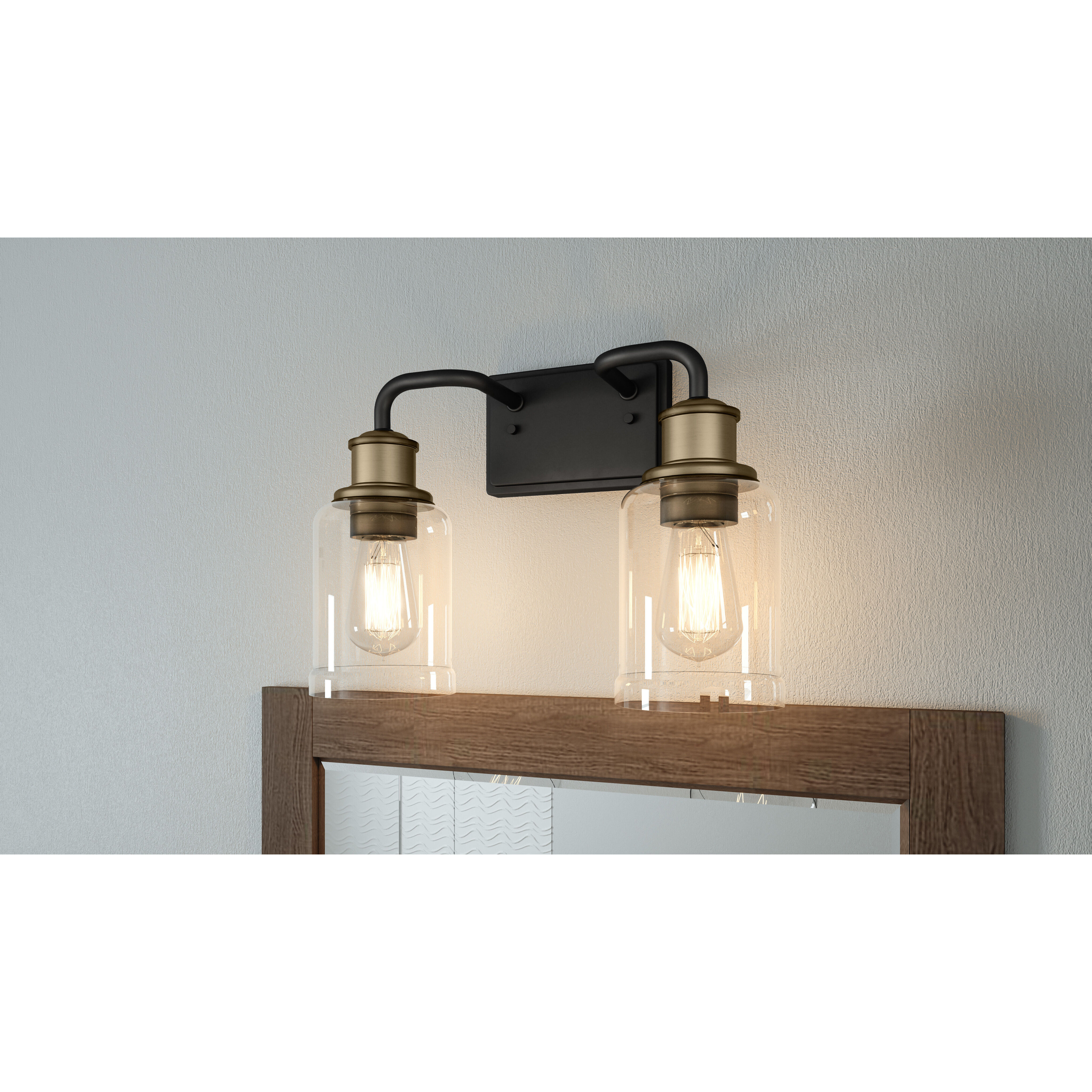 Cox 2 Light 14 inch Matte Black Bath Light Wall Light, Medium