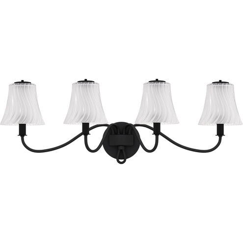 McKinney 4 Light 31 inch Matte Black Bath Light Wall Light