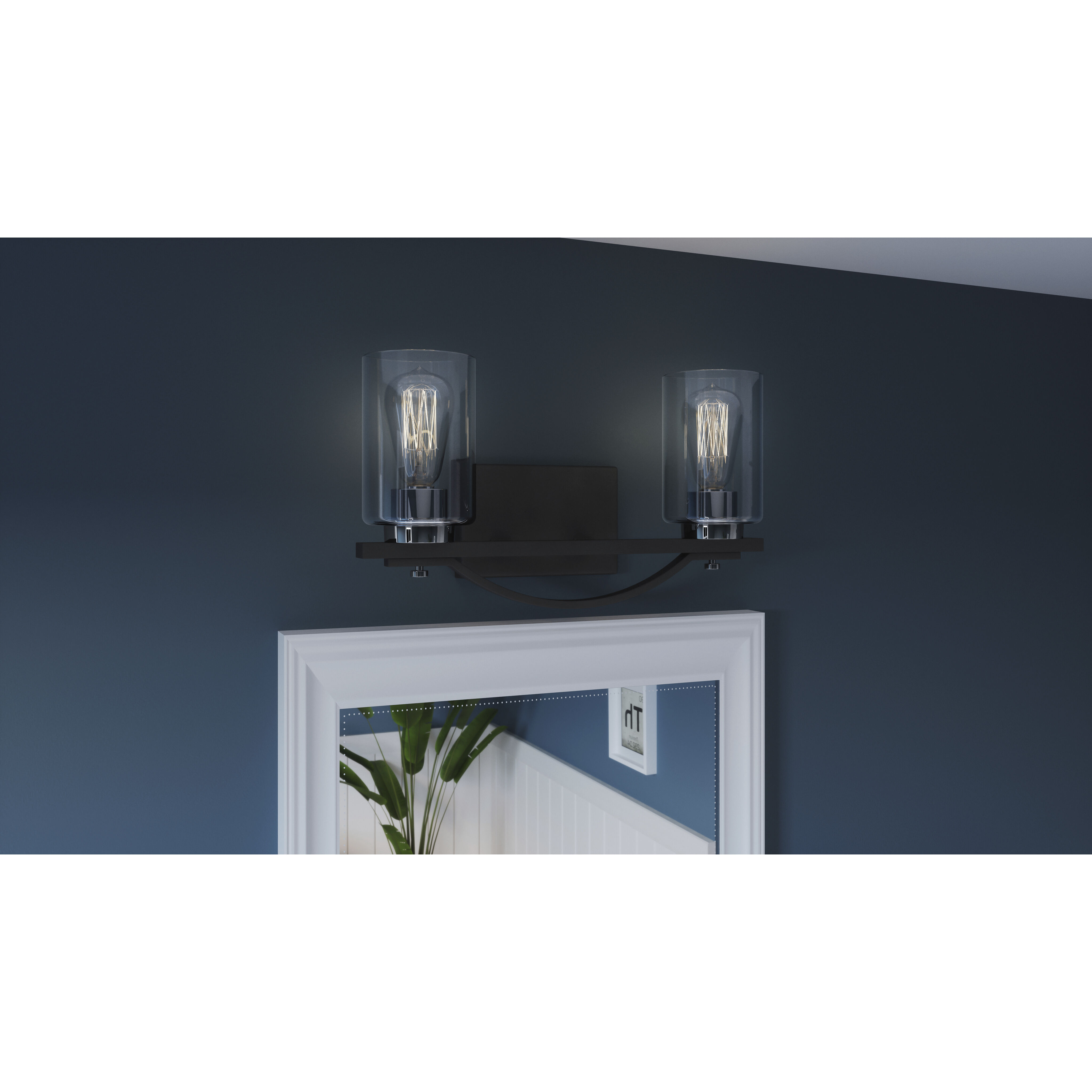 Salem 2 Light 16 inch Matte Black Bath Light Wall Light, Medium
