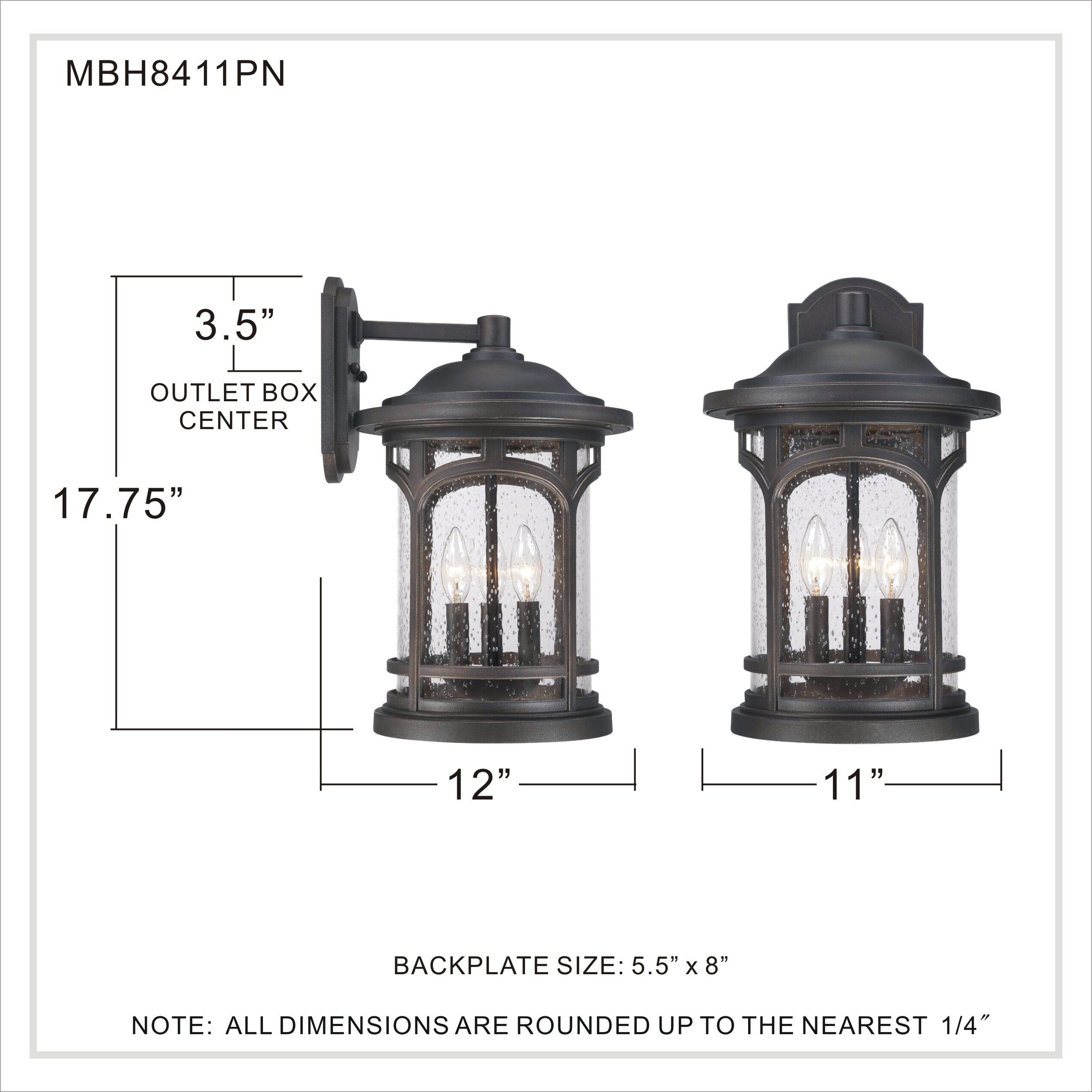 Marblehead 3 Light 18 inch Palladian Bronze Outdoor Wall