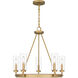 Kelleher 5 Light 24 inch Nouveau Painted Weathered Brass Chandelier Ceiling Light
