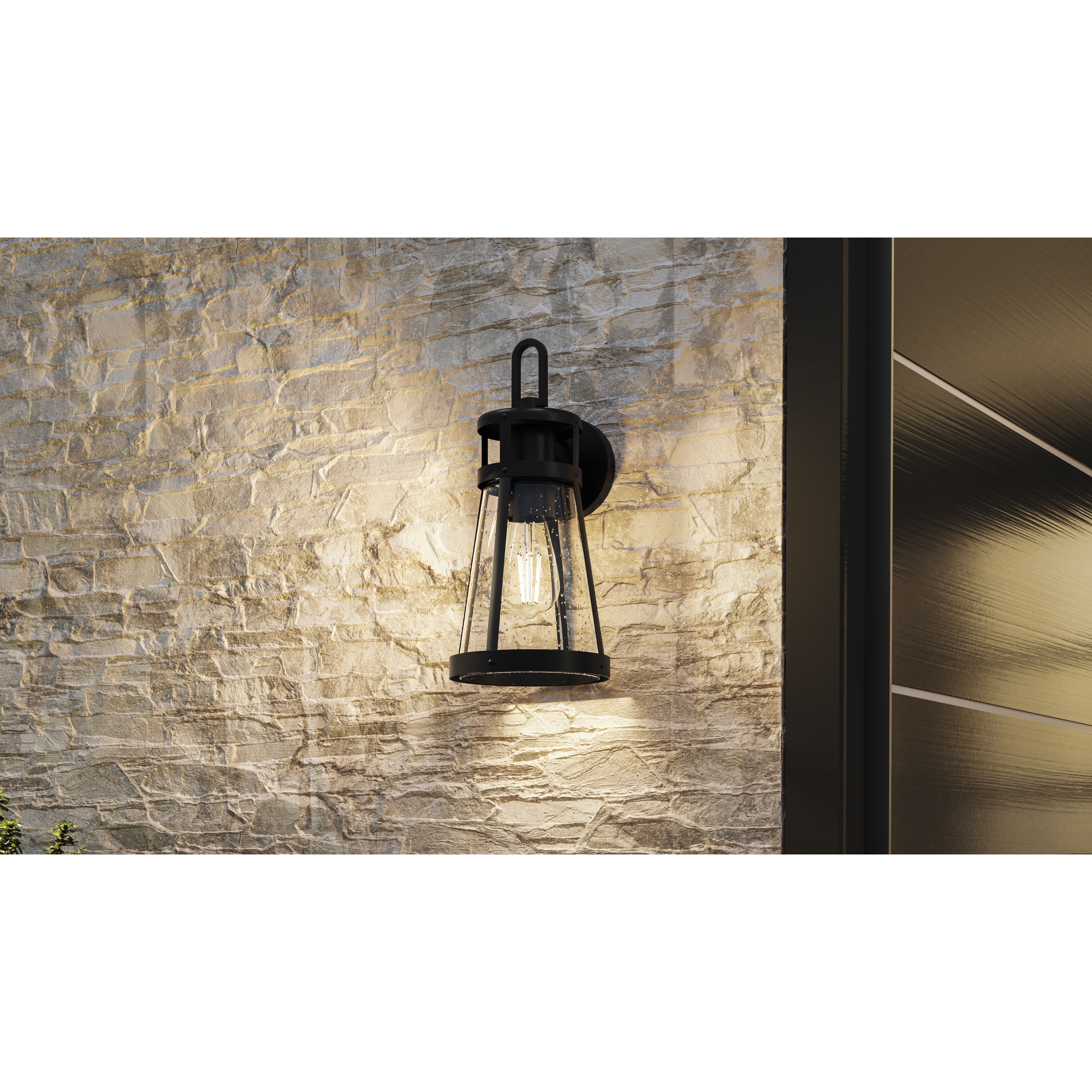 Barber 1 Light 15 inch Matte Black Outdoor Wall Lantern