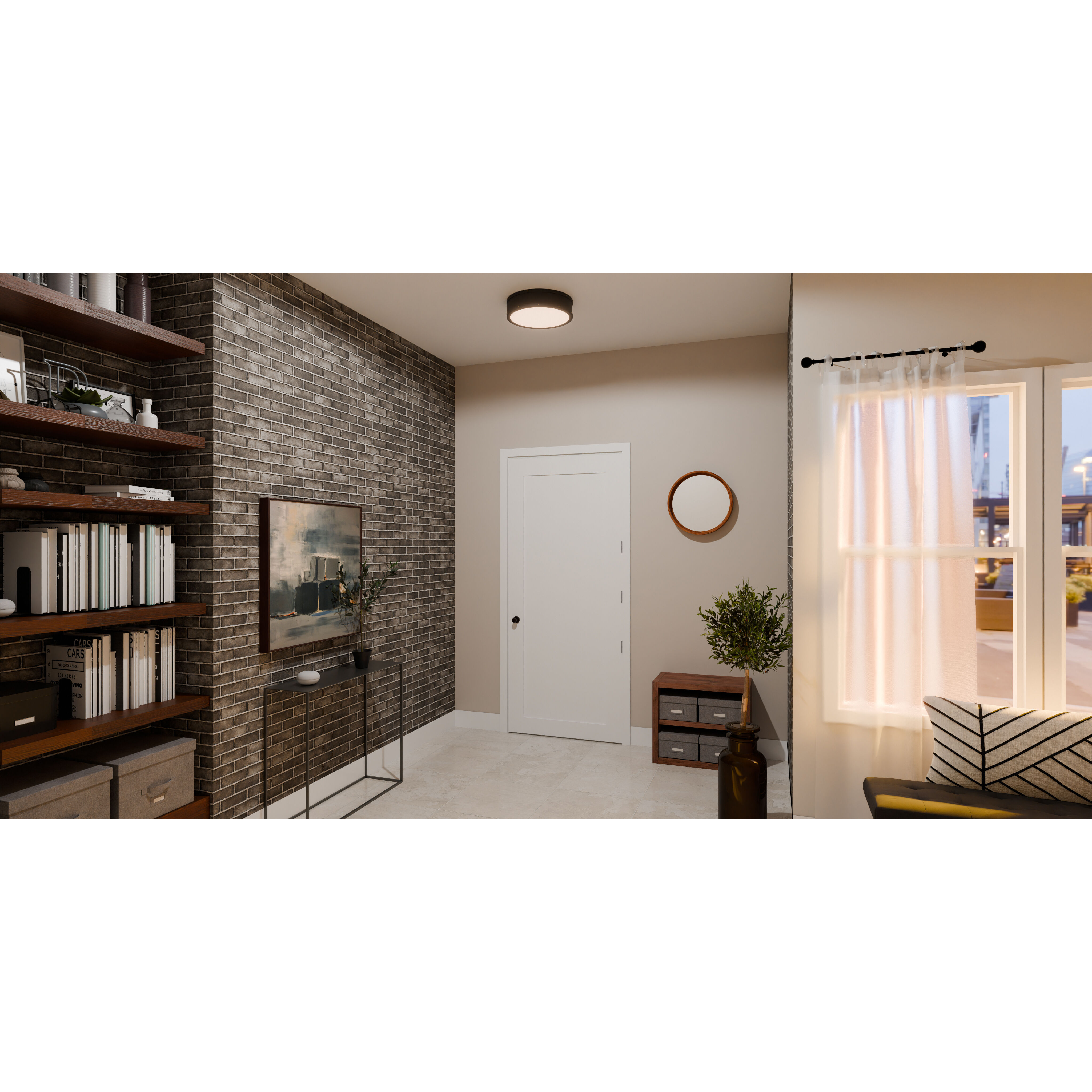 Ahoy LED 16 inch Matte Black Flush Mount Ceiling Light, Medium