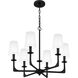 Hough 6 Light 24 inch Mystic Black Chandelier Ceiling Light