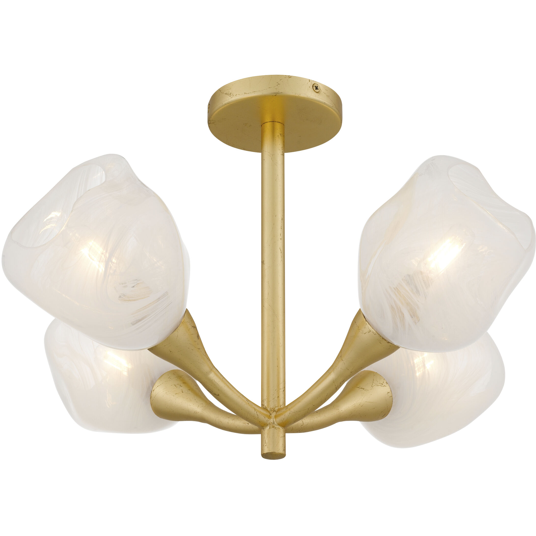 Adelyn 4 Light 22 inch Gold Leaf Semi-Flush Mount Ceiling Light