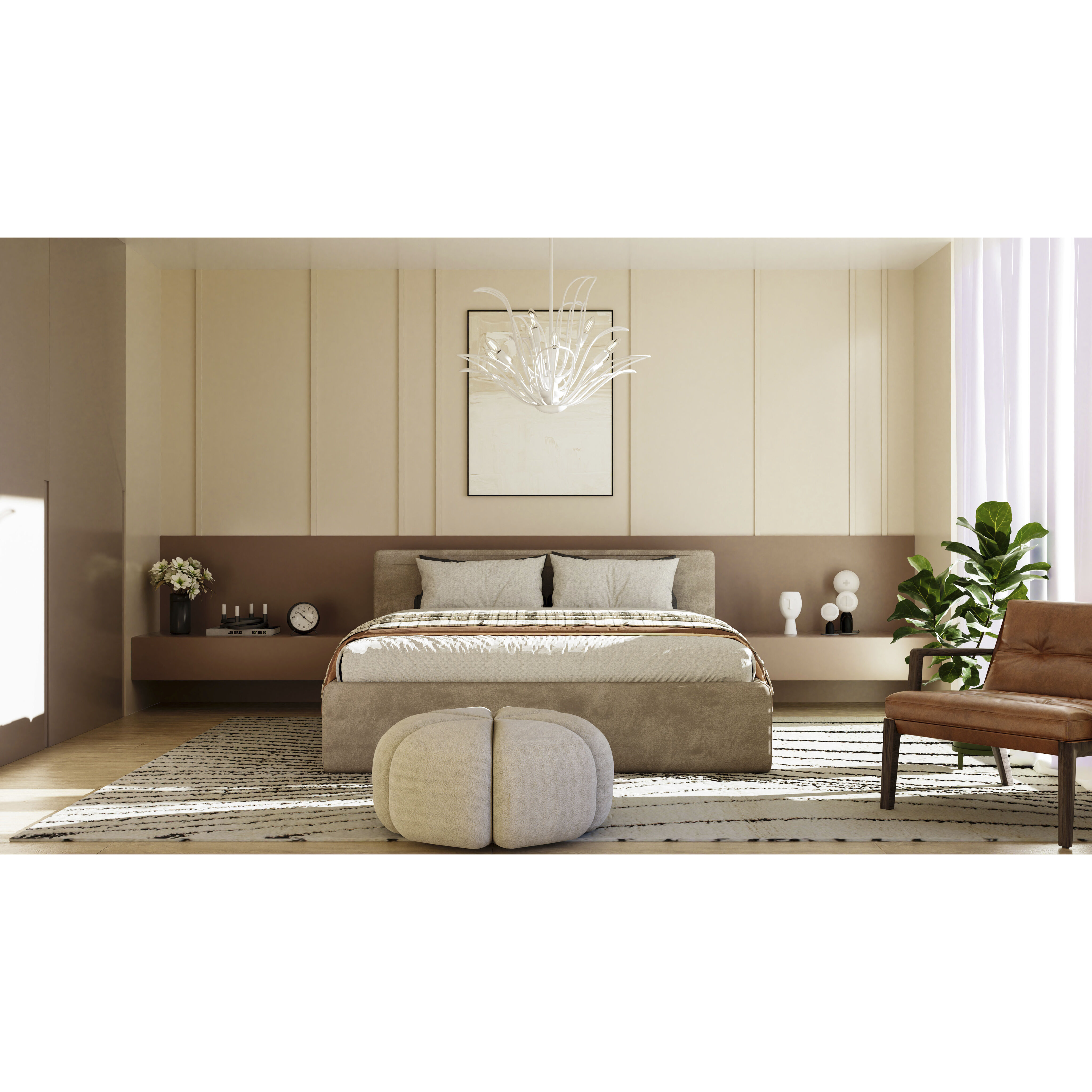 Tallulah 9 Light 32 inch Sand White Chandelier Ceiling Light