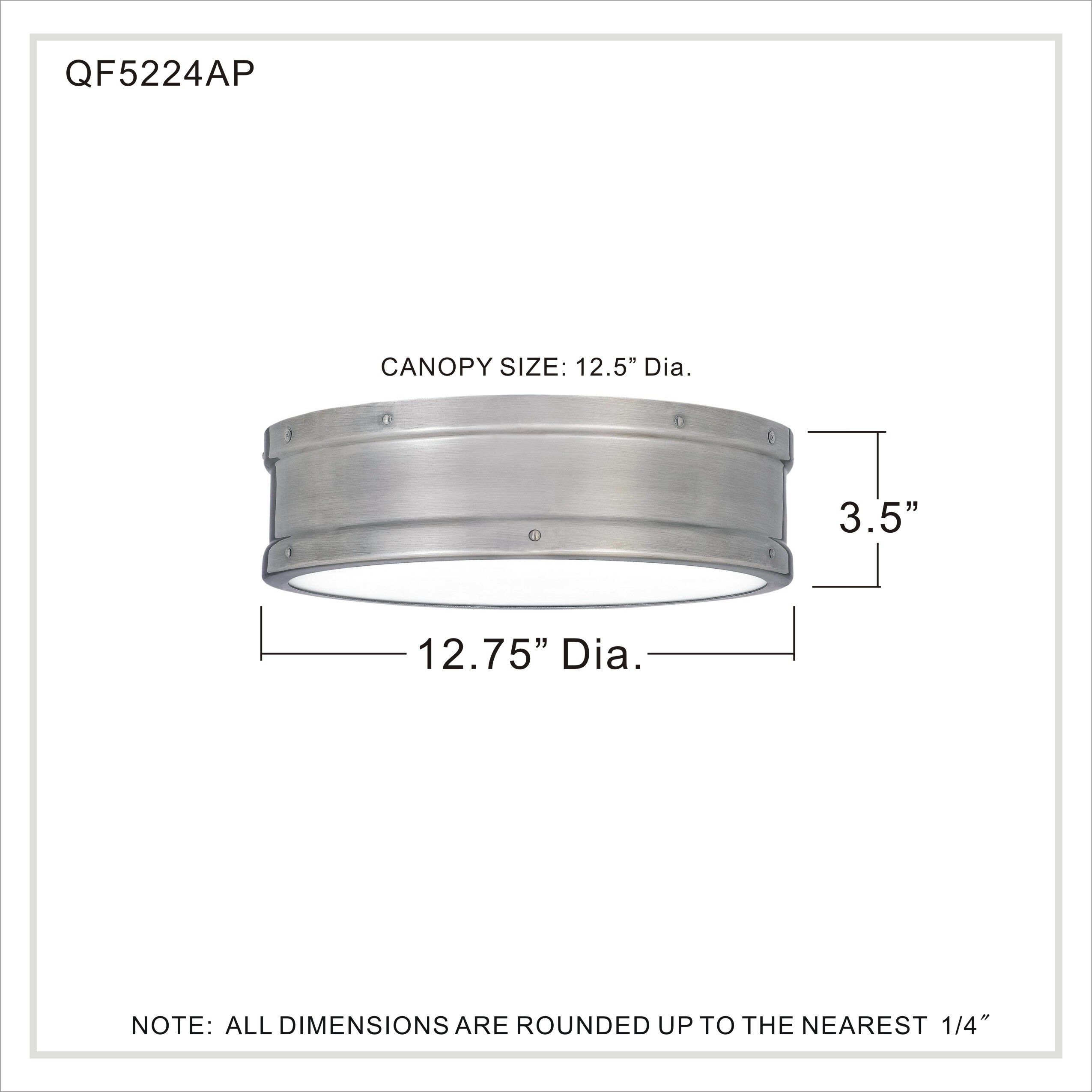 Ahoy LED 13 inch Antique Polished Nickel Flush Mount Ceiling Light