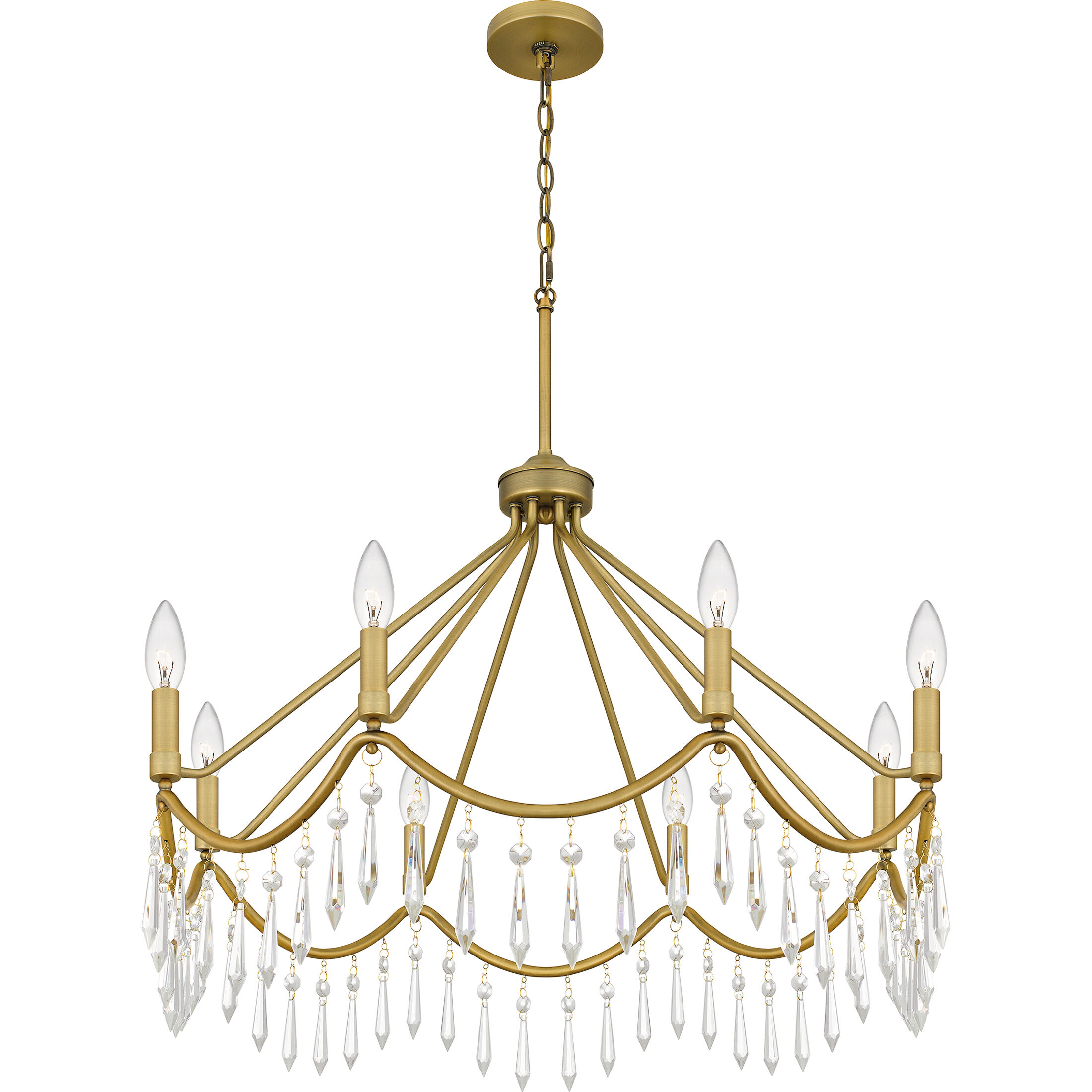 Airedale 8 Light 30 inch Aged Brass Chandelier Ceiling Light