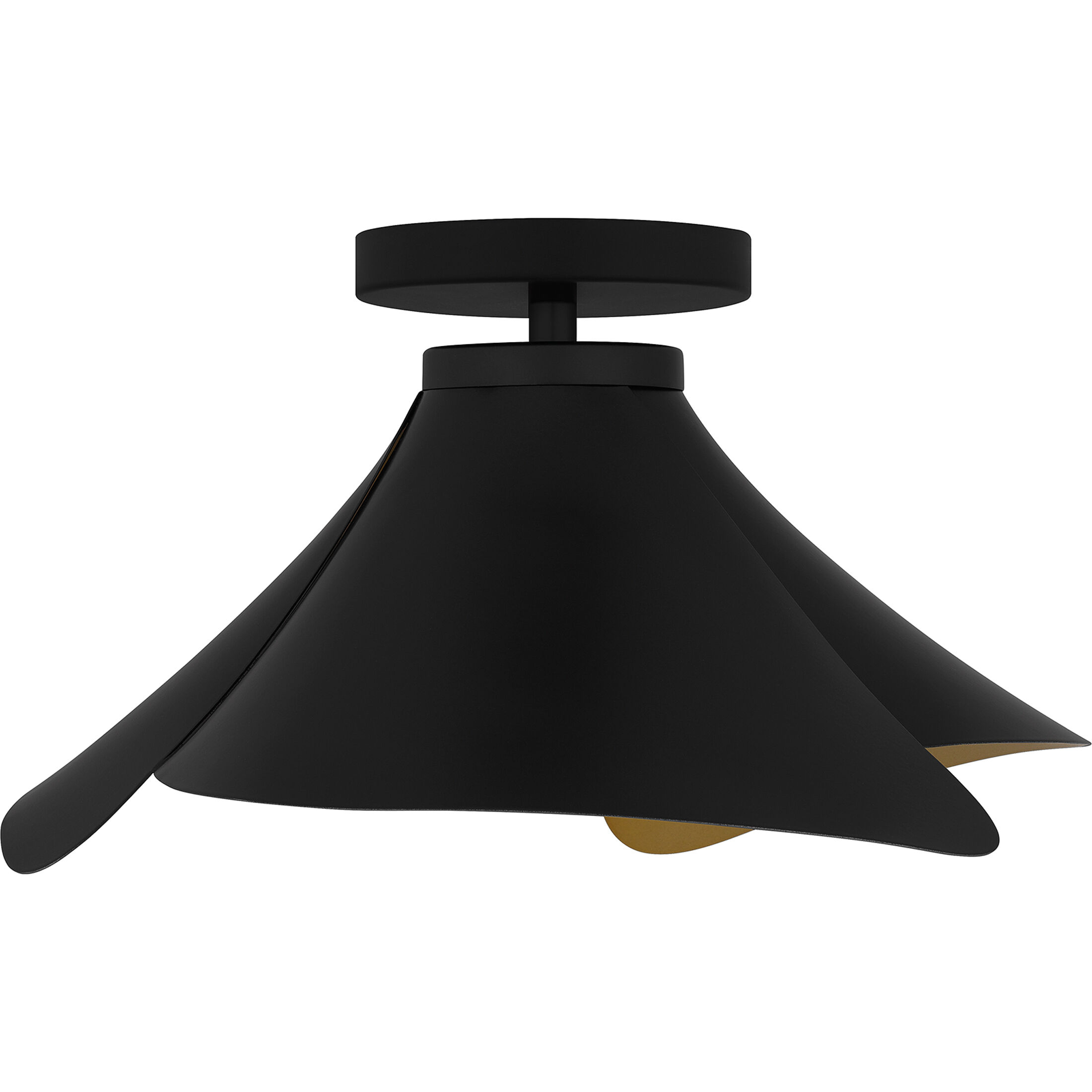 Wisp 1 Light 14.5 inch Matte Black Semi-Flush Mount Ceiling Light, Medium