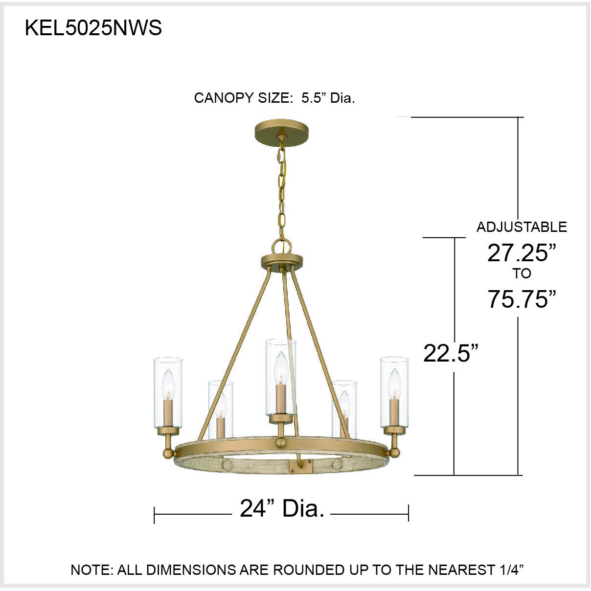 Kelleher 5 Light 24 inch Nouveau Painted Weathered Brass Chandelier Ceiling Light
