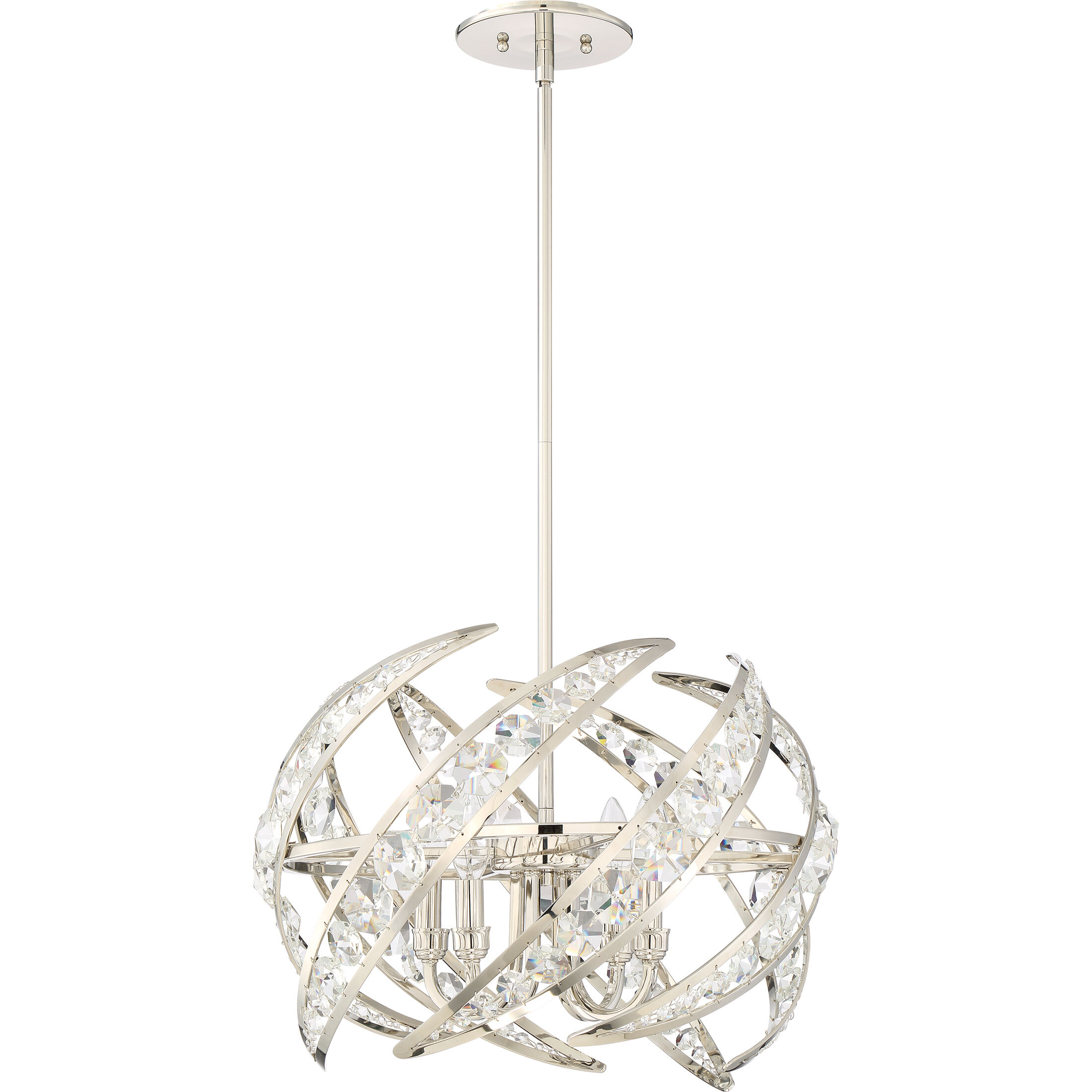 Crescent 4 Light 18 inch Polished Nickel Pendant Ceiling Light