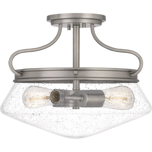 Tucker 2 Light 14 inch Antique Nickel Semi-Flush Mount Ceiling Light
