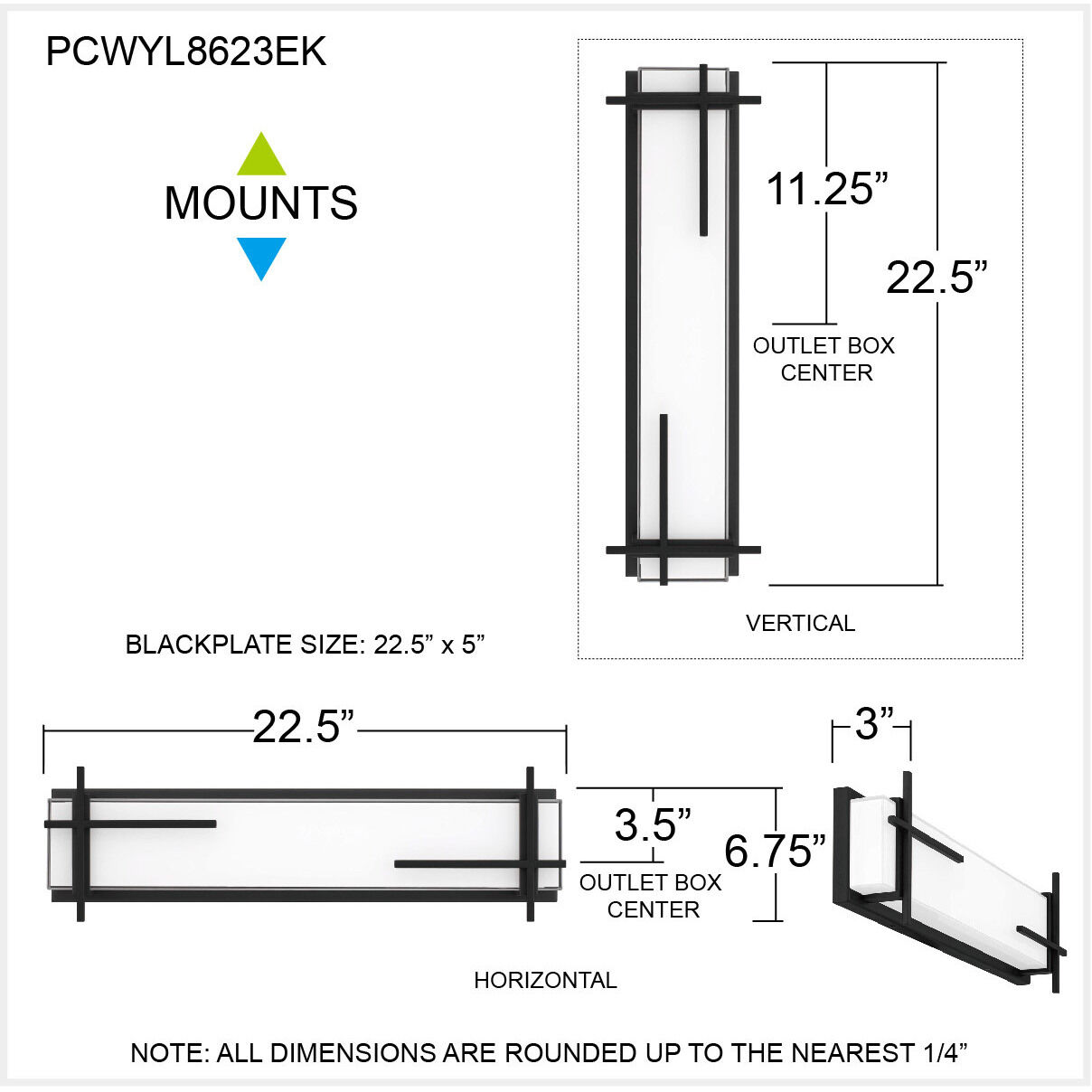 Wylie LED 23 inch Earth Black Bath Light Wall Light