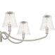 McKinney 6 Light 44 inch Brushed Nickel Linear Chandelier Ceiling Light, Medium