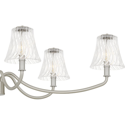 McKinney 6 Light 44 inch Brushed Nickel Linear Chandelier Ceiling Light, Medium