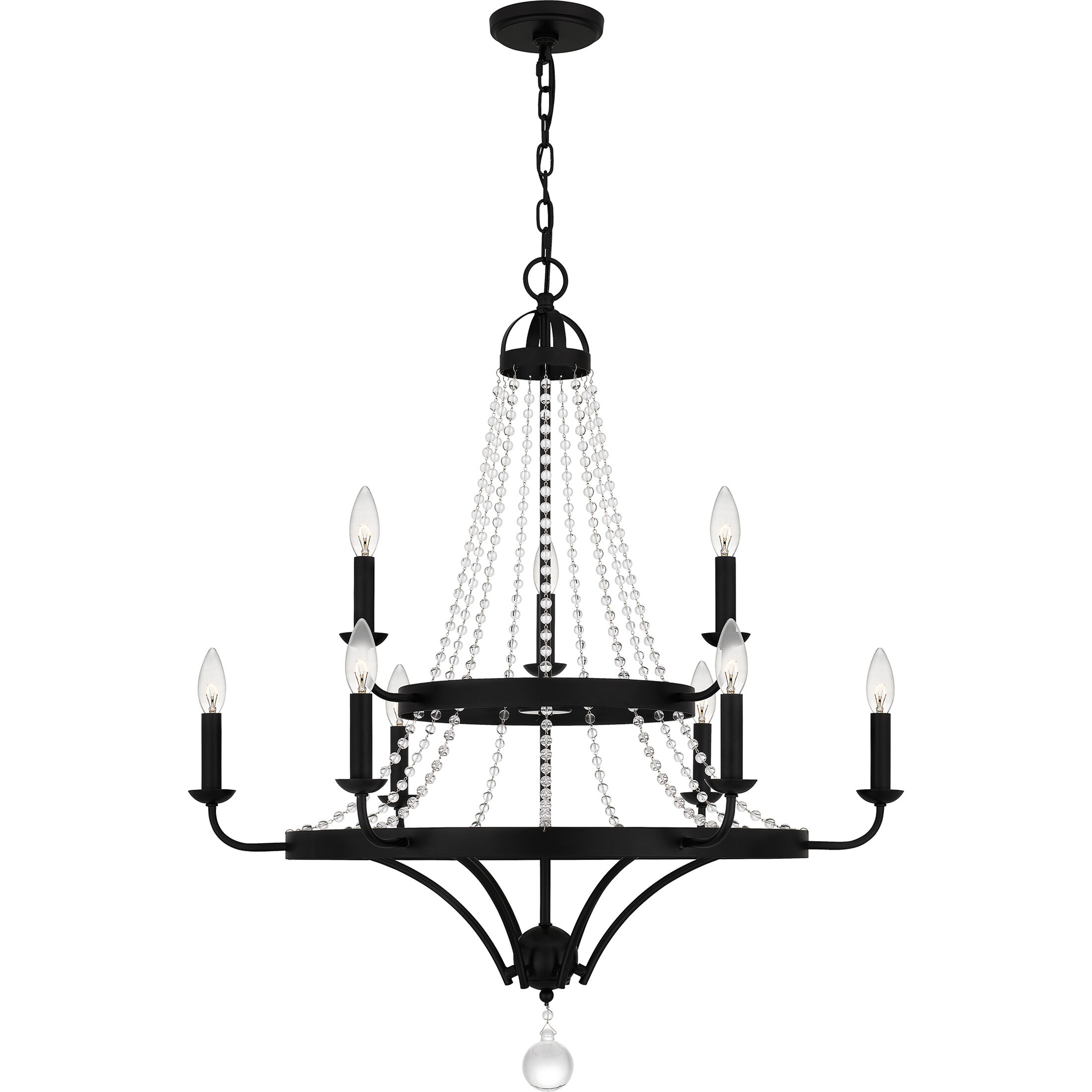 Adelaide 9 Light 30 inch Matte Black Chandelier Ceiling Light