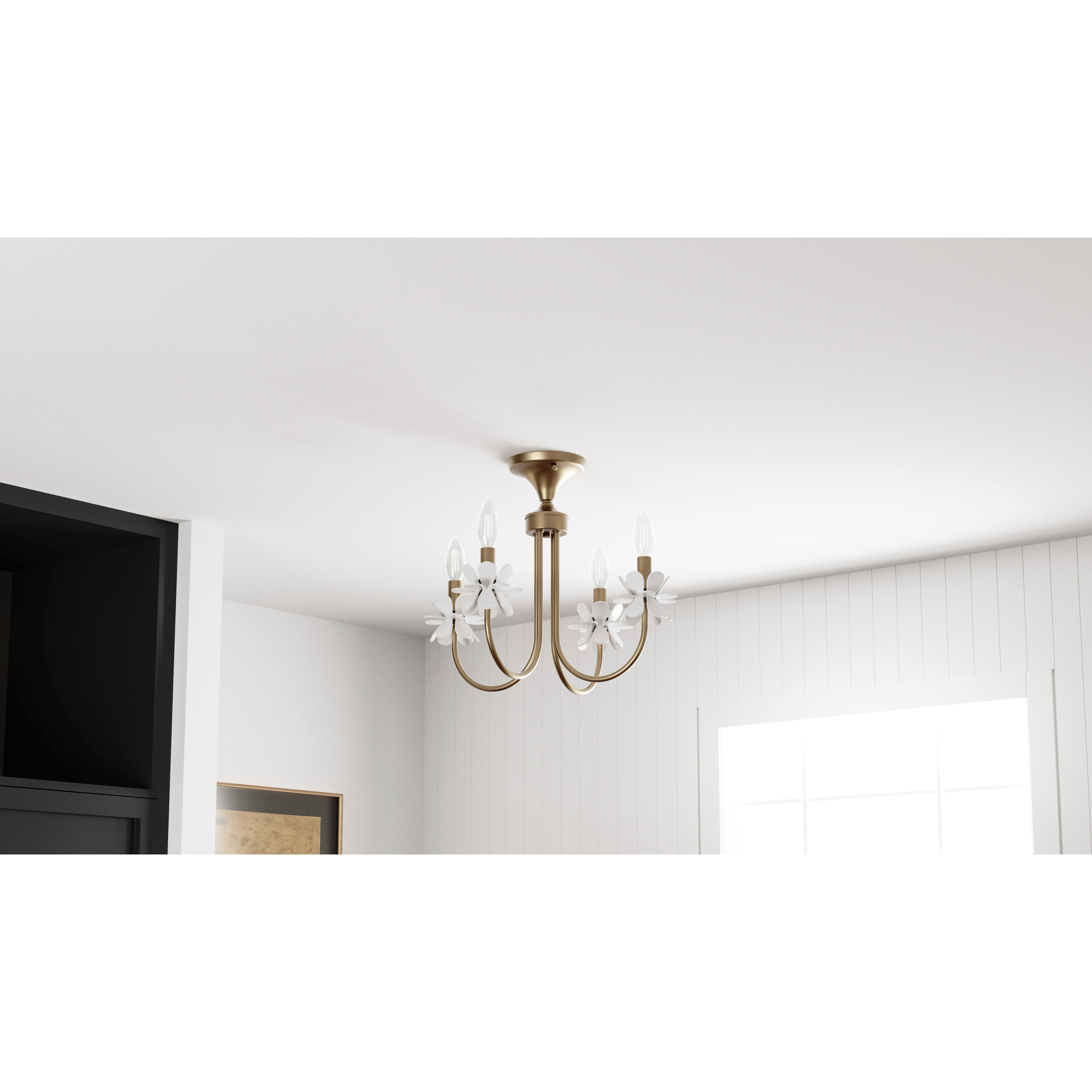 Remy 4 Light 16 inch Bronze Gold Semi-Flush Mount Ceiling Light, Large