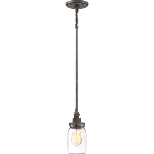 Squire 1 Light 4 inch Rustic Black Mini Chandelier Ceiling Light, Rod Hung