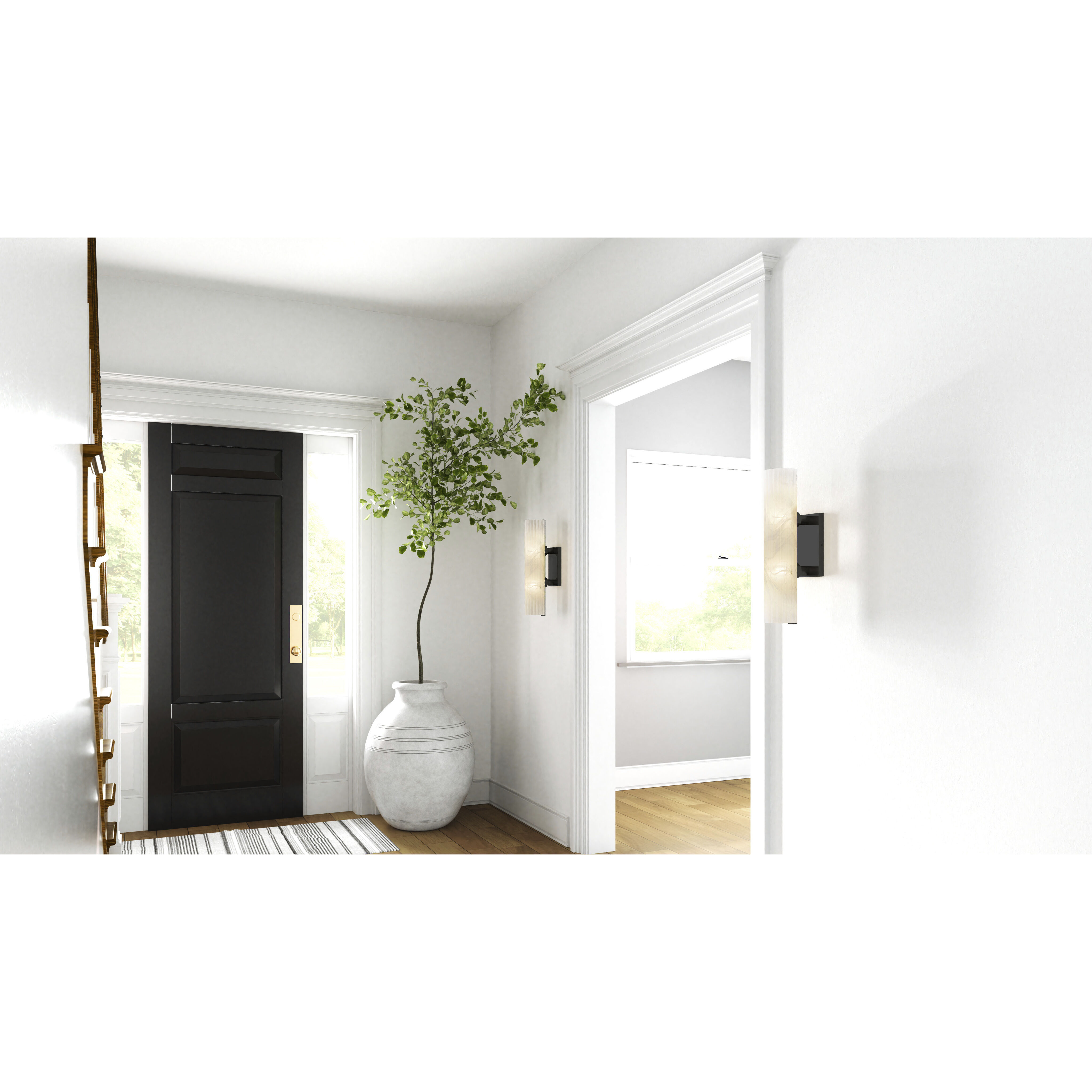 Curran Wall Sconce Wall Light in Matte Black, Small