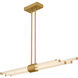 Talbott LED 46 inch Brushed Gold Linear Chandelier Ceiling Light, Large