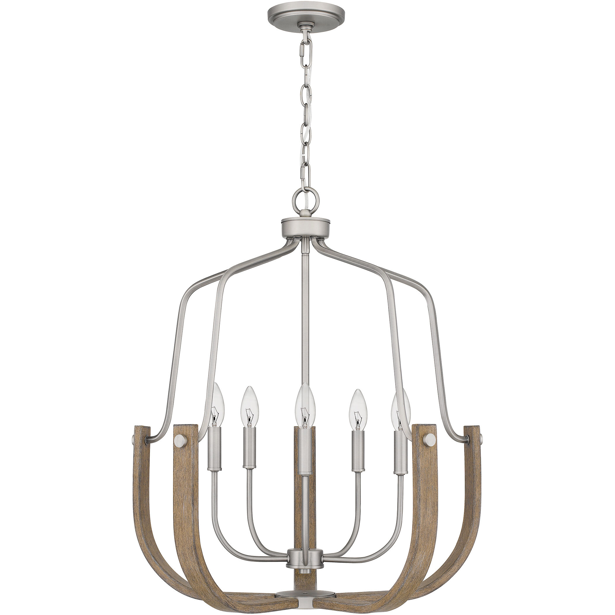 Challis 5 Light 25 inch Antique Nickel Chandelier Ceiling Light