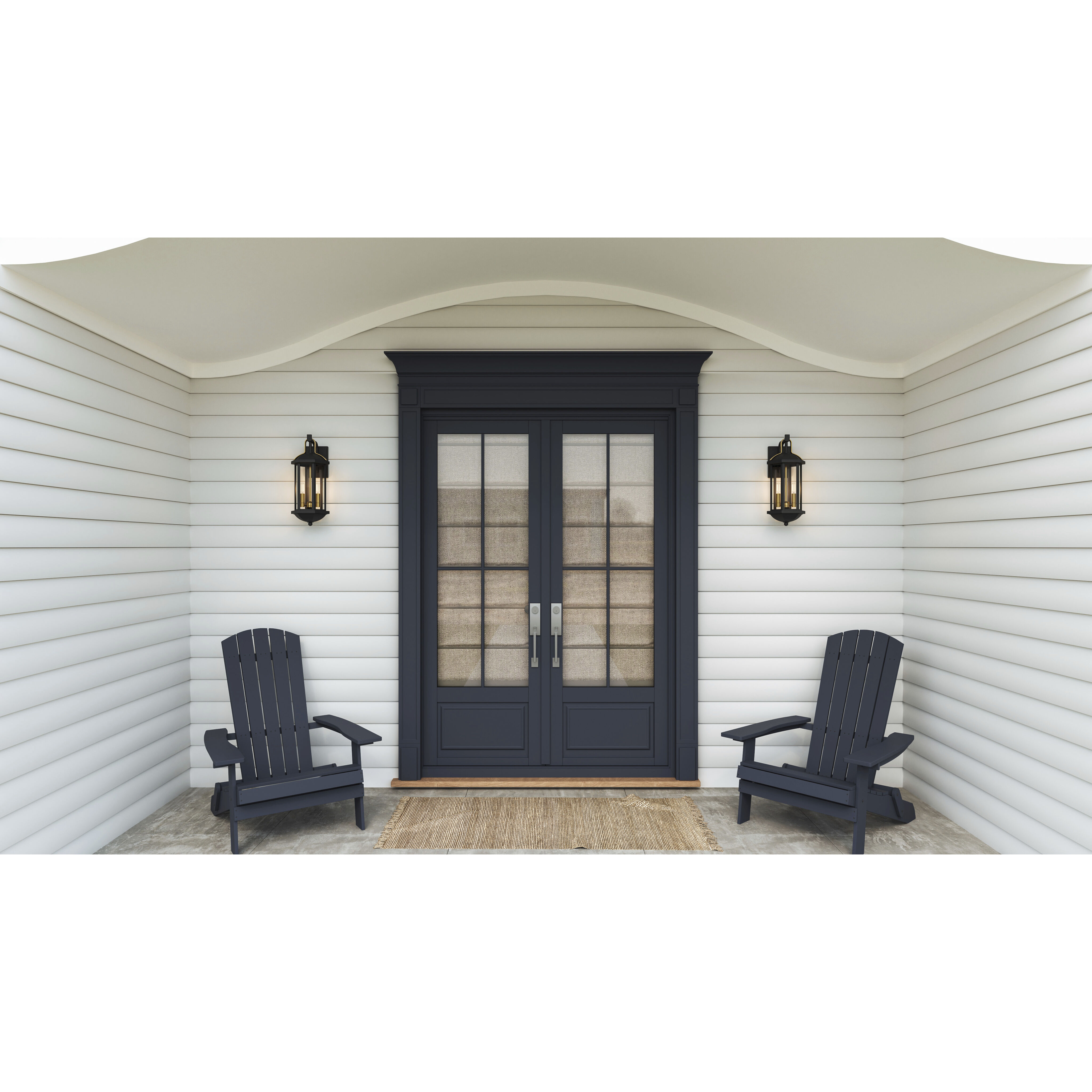 Crestfield 2 Light 19.75 inch Matte Black Outdoor Wall Lantern, Medium