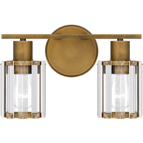 Isla 2 Light 13 inch Weathered Brass Bath Light Wall Light