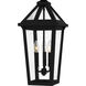 Boulevard 3 Light 9.5 inch Matte Black Outdoor Hanging Lantern, Large
