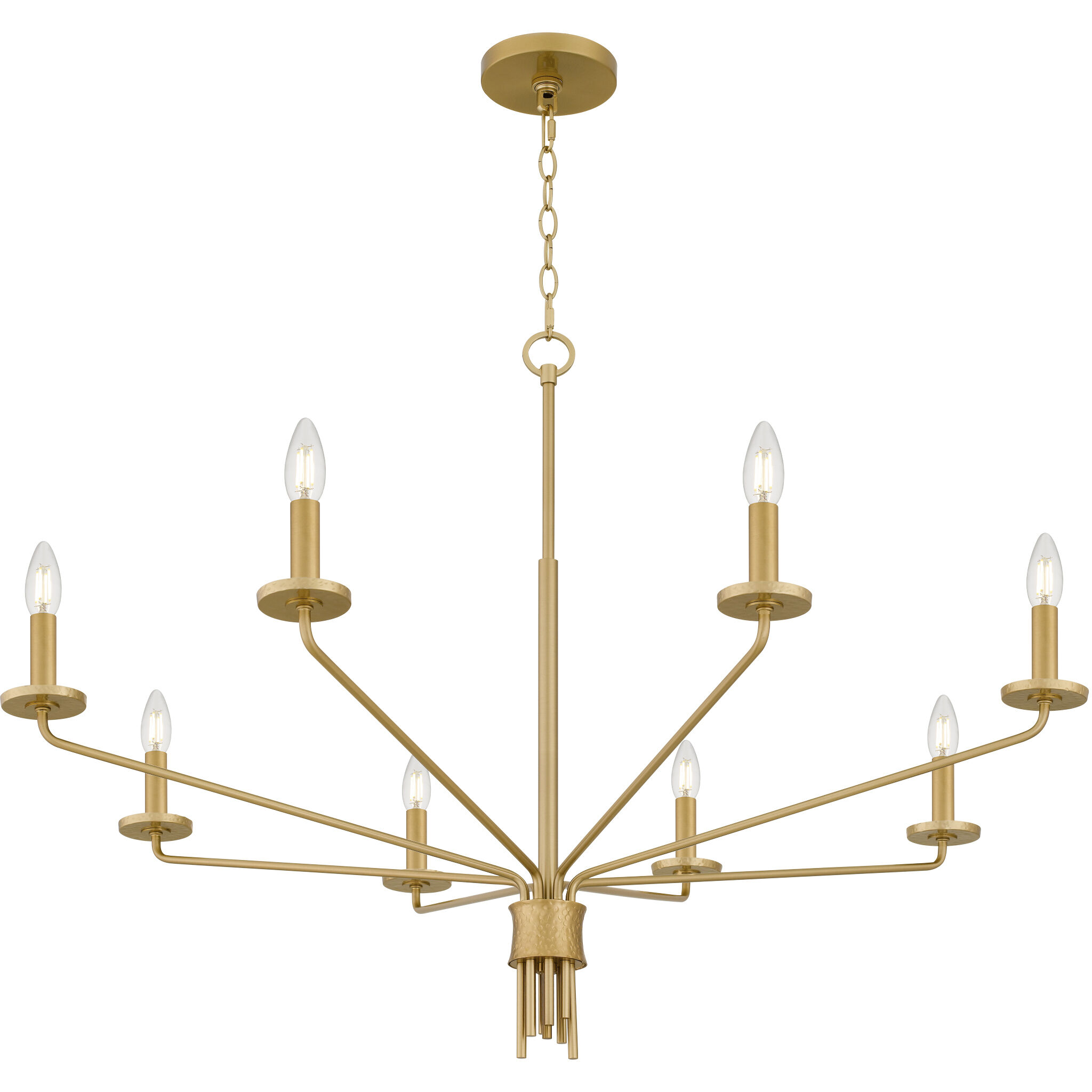 Alexander 8 Light 40 inch Brushed Gold Chandelier Ceiling Light