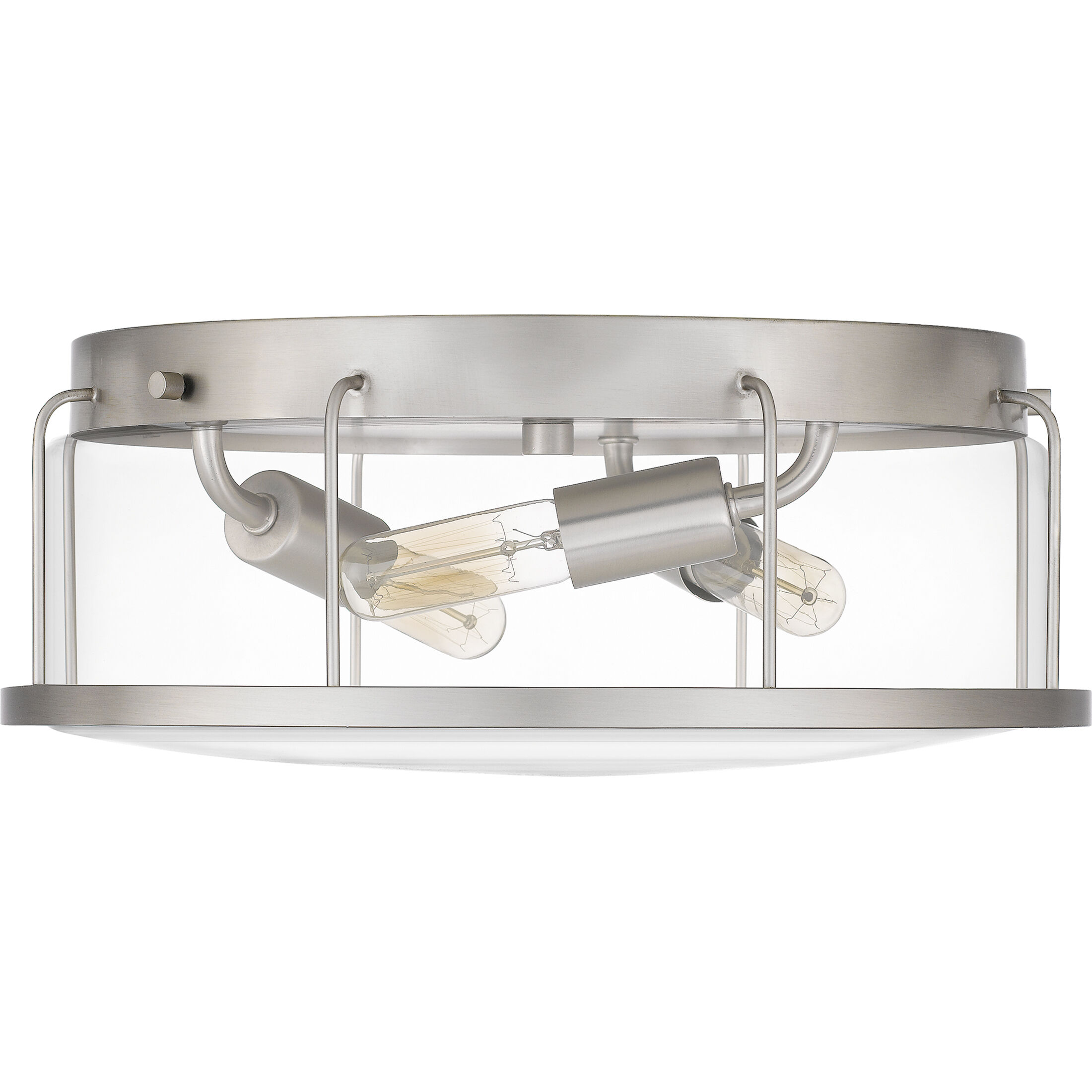 Ludlow 3 Light 13.25 inch Brushed Nickel Flush Mount Ceiling Light
