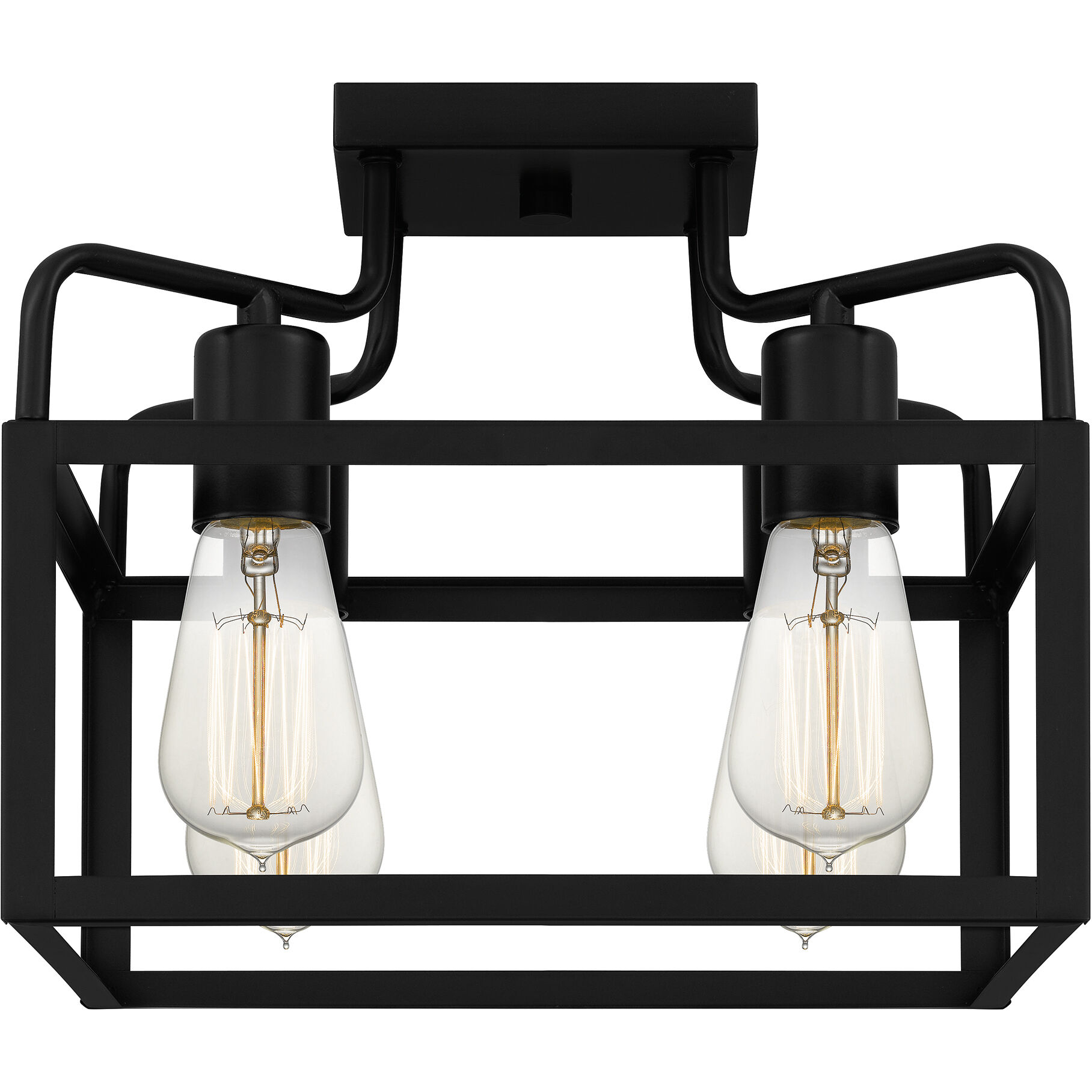 Paulsen 4 Light 12 inch Matte Black Semi-Flush Mount Ceiling Light