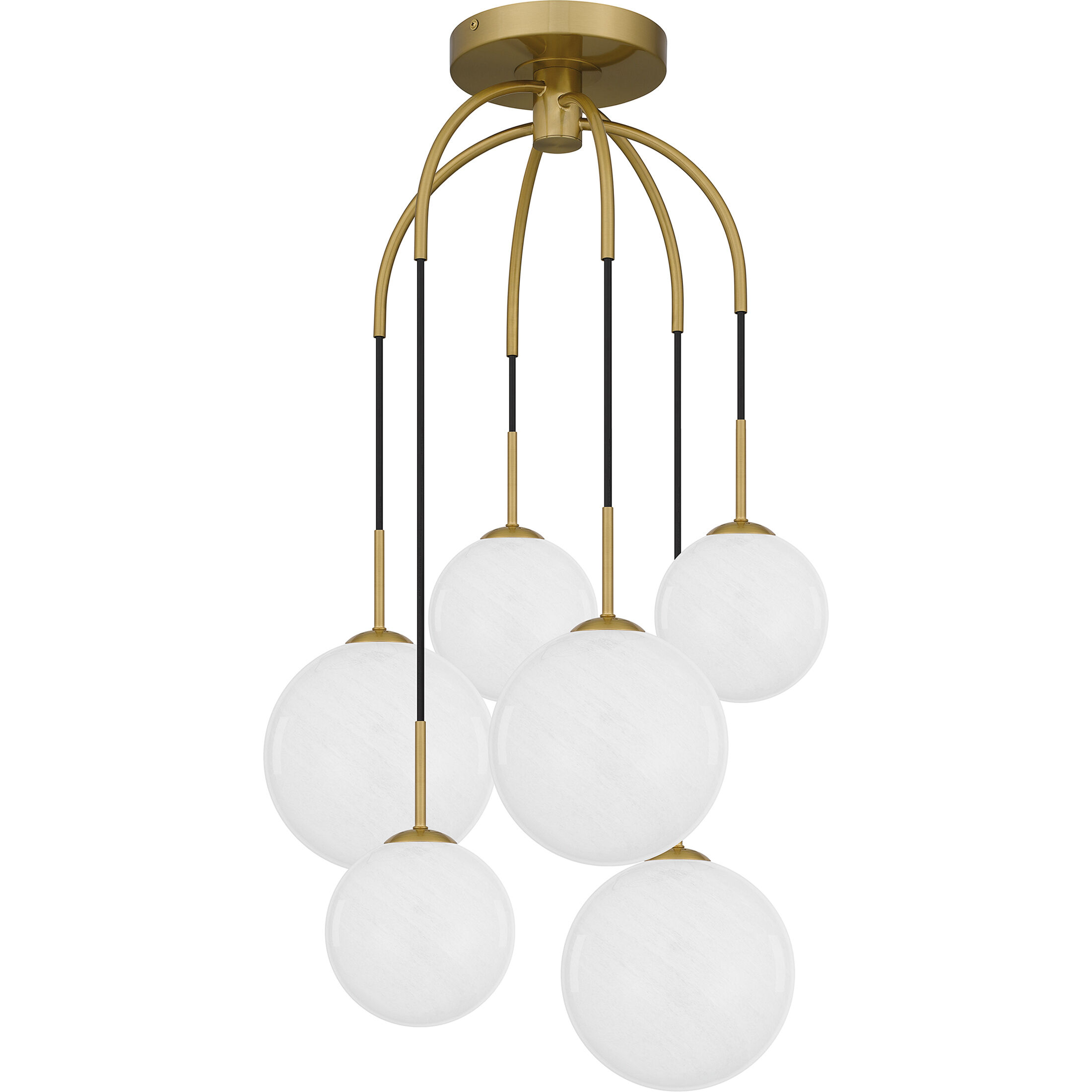 Wonderstruck 6 Light 20.75 inch Aged Brass Semi-Flush Mount Ceiling Light, Pendant
