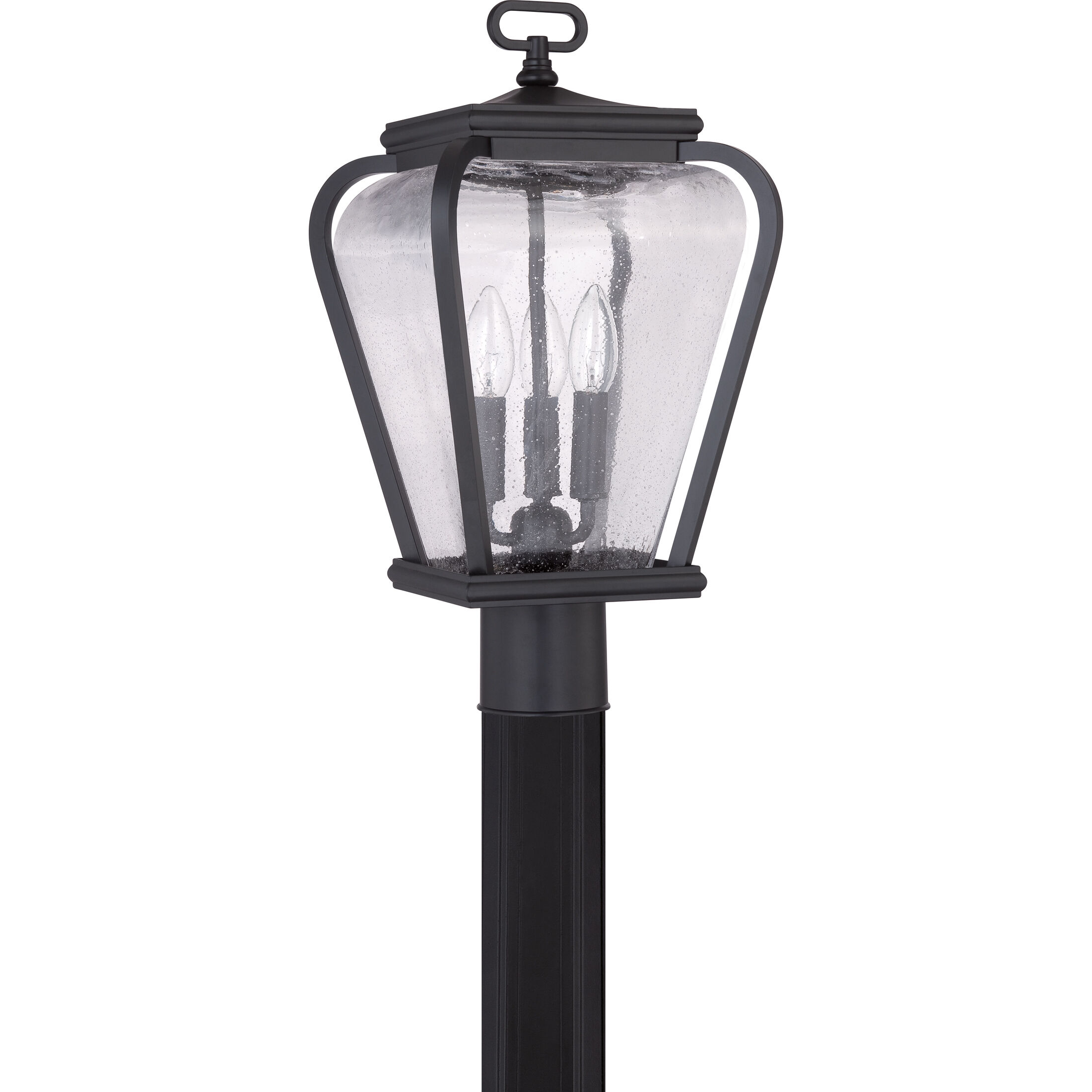 Province 3 Light 18 inch Mystic Black Outdoor Post Lantern