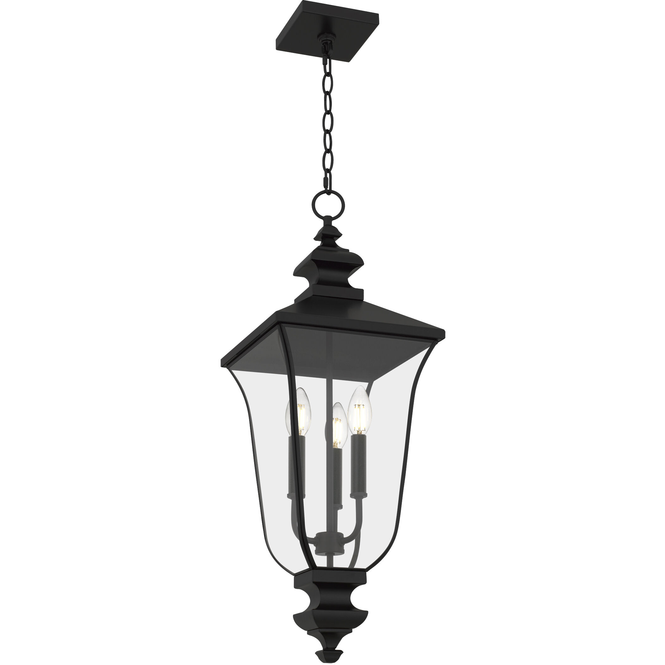 Farley 3 Light 9.75 inch Matte Black Outdoor Hanging Lantern