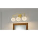 Eloise 3 Light 24 inch Aged Brass Bath Light Wall Light
