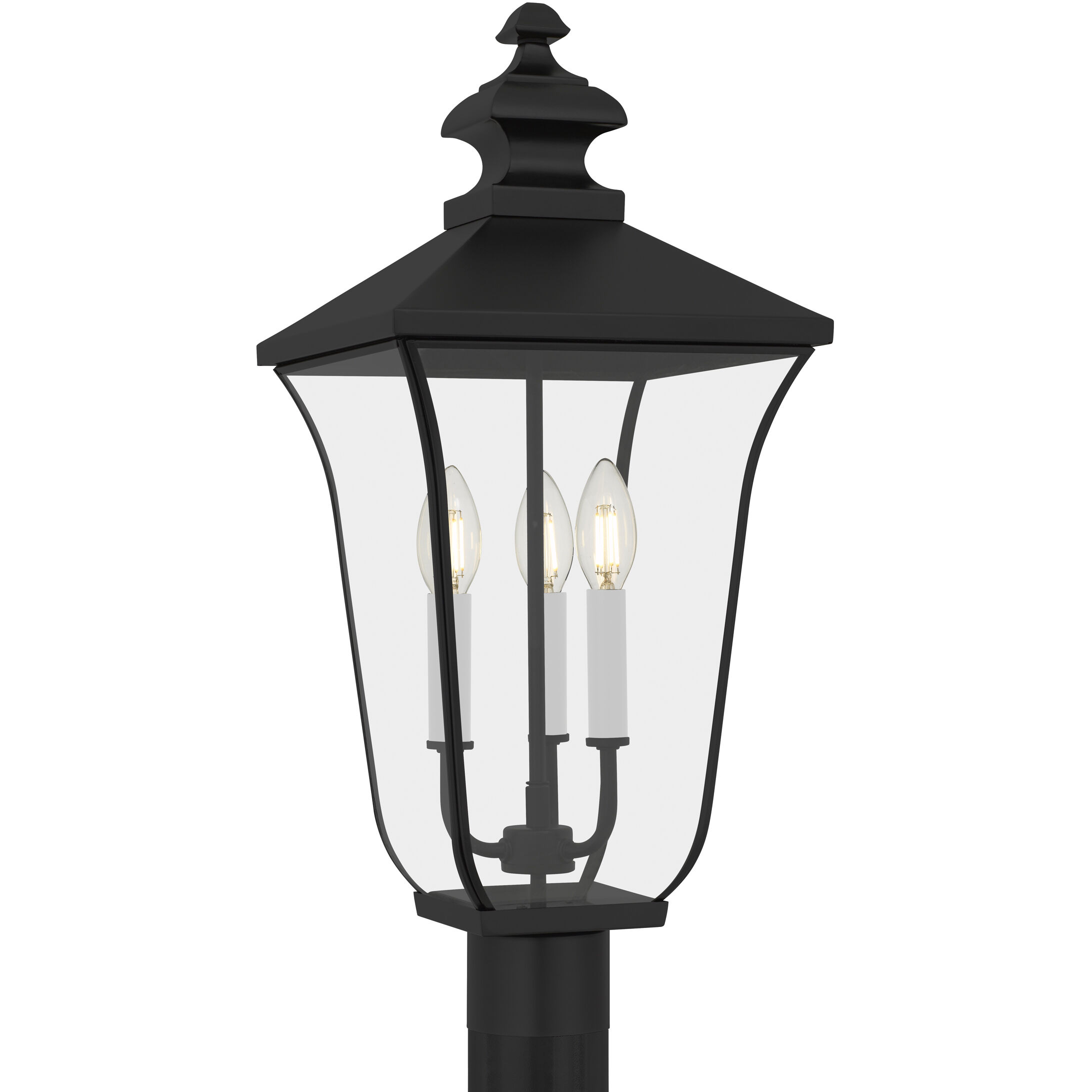 Farley 3 Light 22.75 inch Matte Black Outdoor Post Lantern