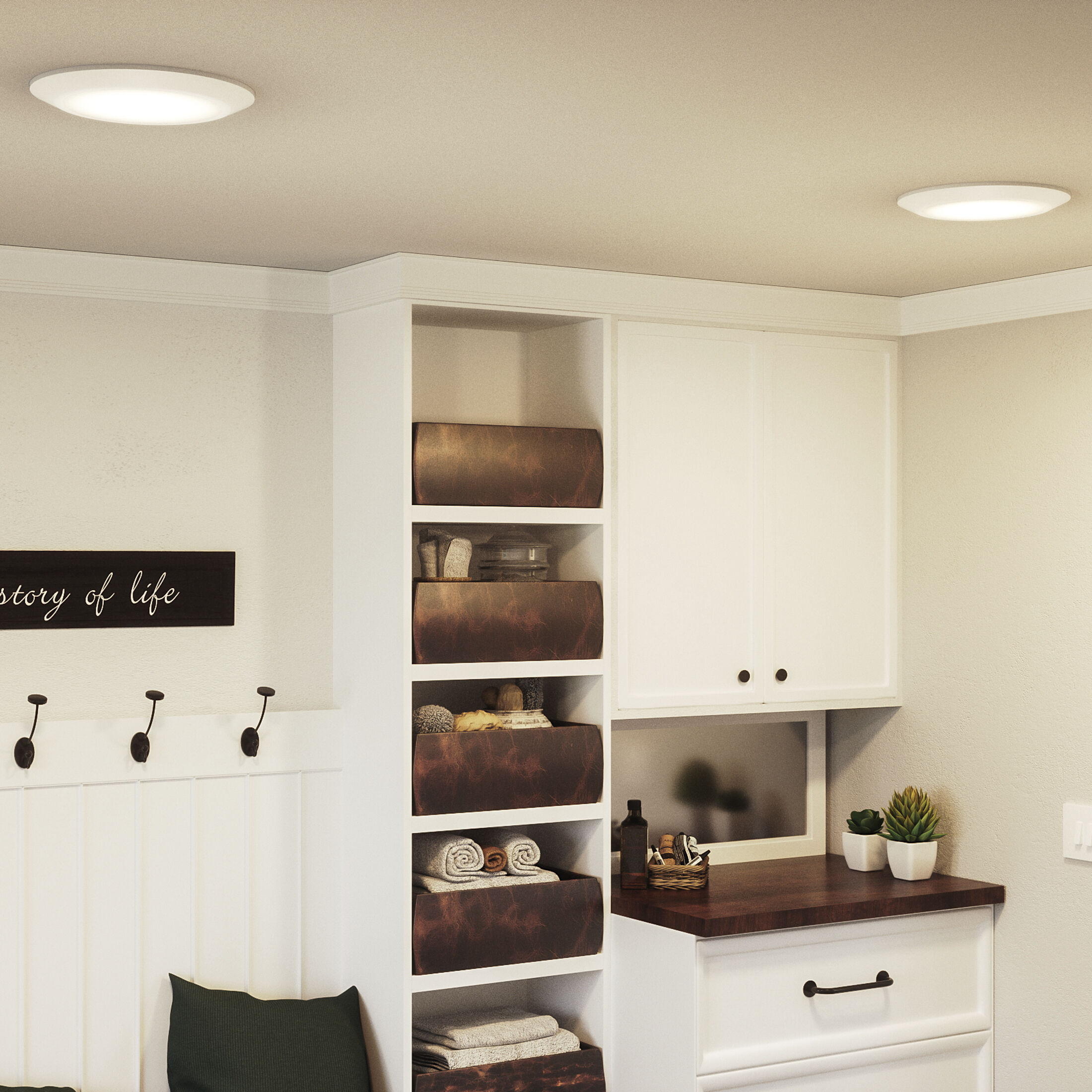 Verge LED 12 inch Fresco Flush Mount Ceiling Light in White Lustre